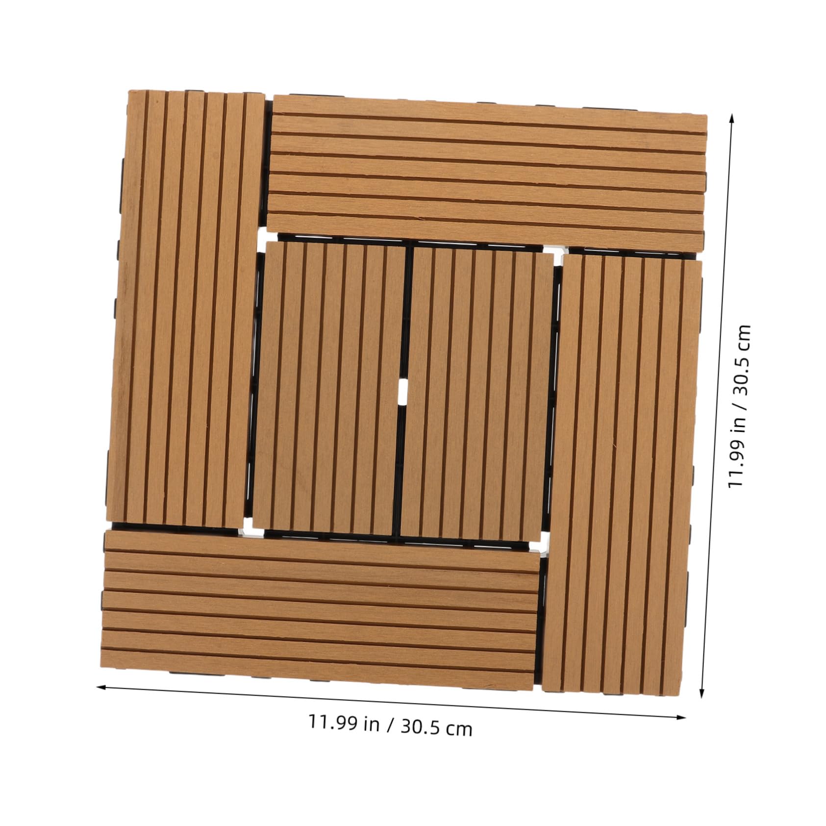 Dalles de Terrasse Clipsables Bois Plastique Durables pour Balcon Patio Jardin DIY Revêtement Sol Extérieur