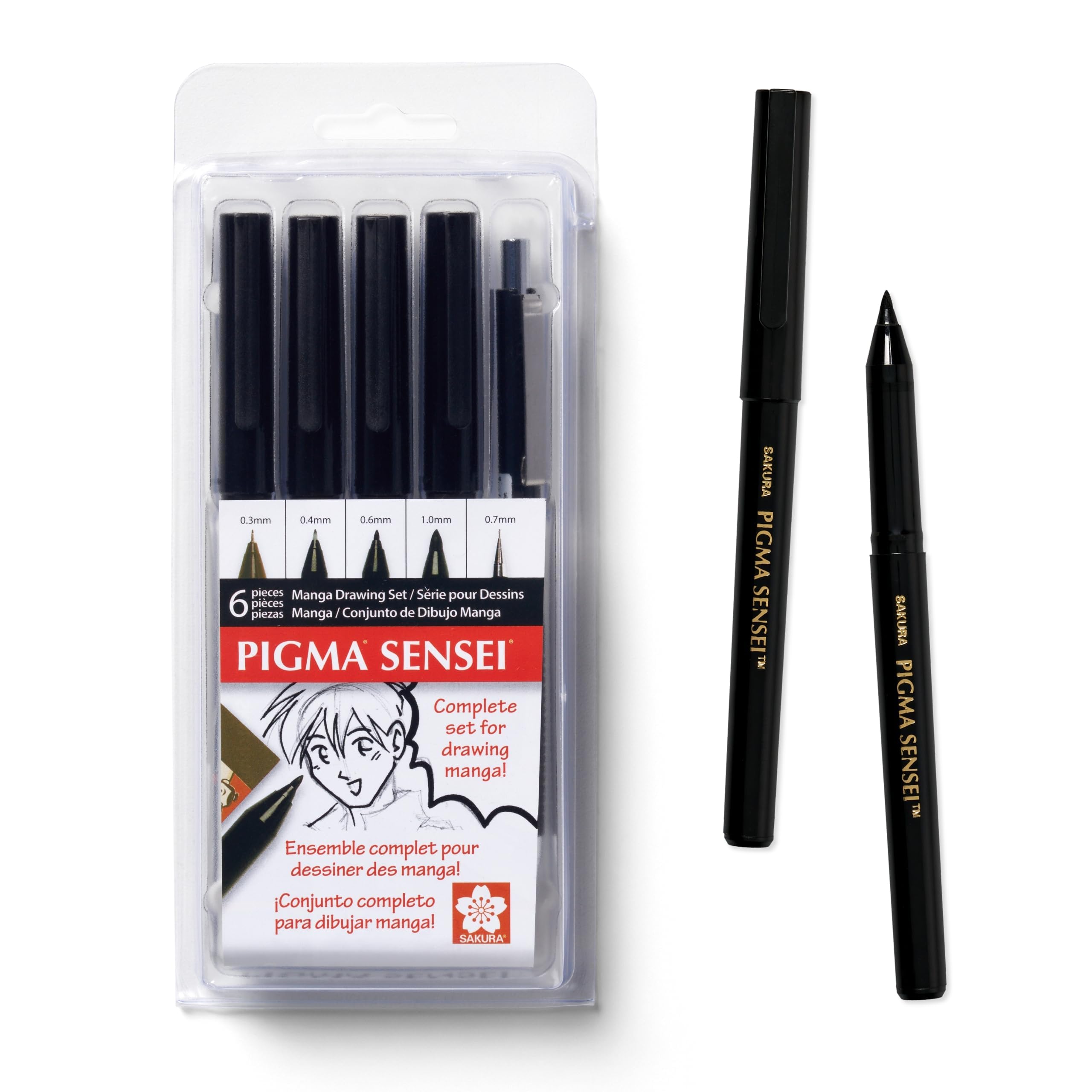 50200 Pigma Sensei Manga 6-Piece Drawing Kit, Black