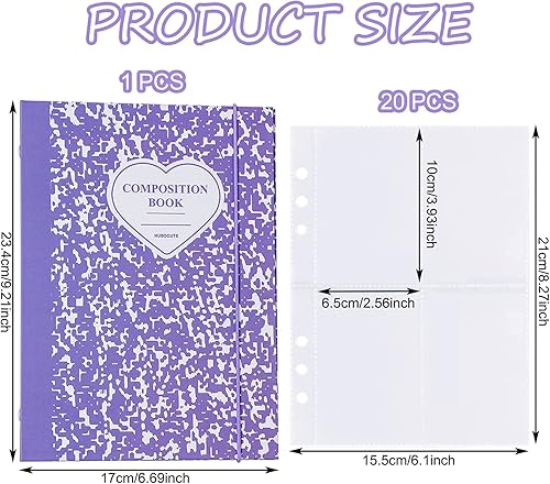 Miniatura 2 de SZHTSWU Carpeta A5 Kpop álbum de tarjetas de fotos con 20 fundas interiores de 3 pulgadas en hojas sueltas rellenables, 6 anillos con patrón de