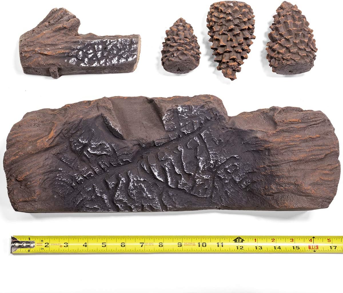Realistic Ceramic Wood Log Set for Indoor/Outdoor Fireplaces