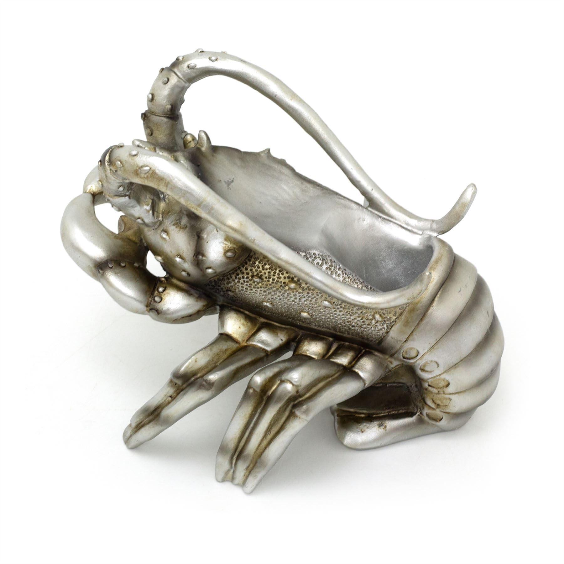 Carousel Home Silver Resin Lobster Wine Holder | Nautical Tabletop Wine Rack for 750ml Bottle | Unique Bottle Display Stand for Sea Lovers - 20x14cm