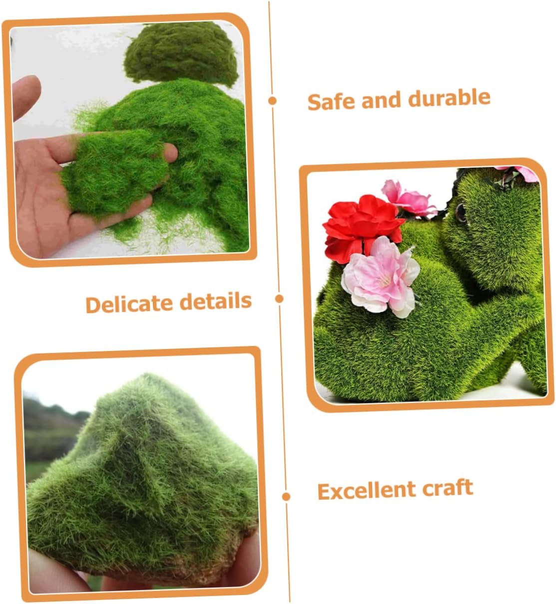 GARVALON 3pcs Realistic Moss Powder for Landscape Decor Artificial Plant Ornament for Centerpieces -Landscape Crafting and Home Decoration