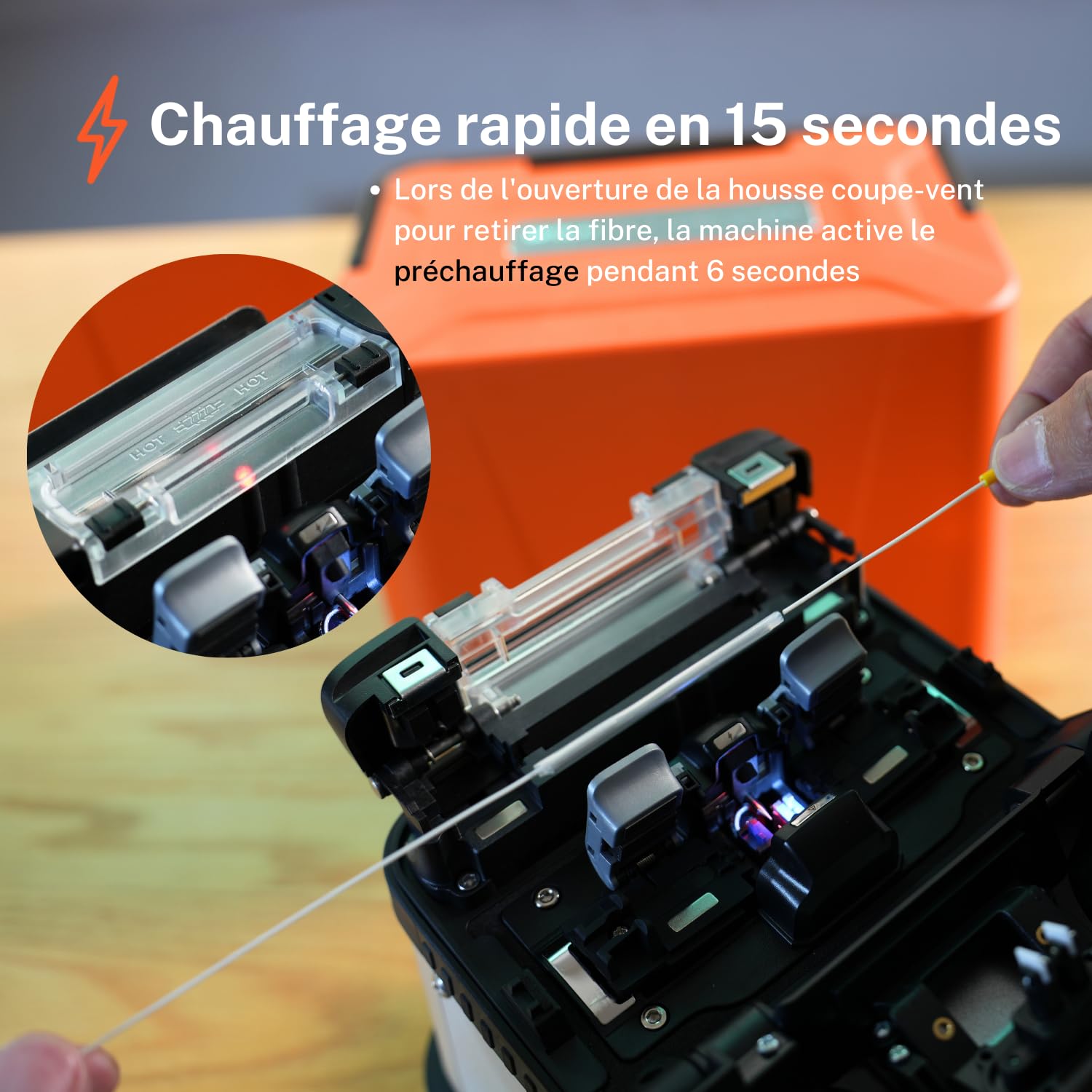 AI-20 Soudeuse Fibre Optique avec Cliveuse fibre optique électrique en une étape Fusion Splicer AI-20 mis à niveau à partir de AI-10A épissage 6s et chauffant 15s avec OPM VFL Batterie 7800mAh