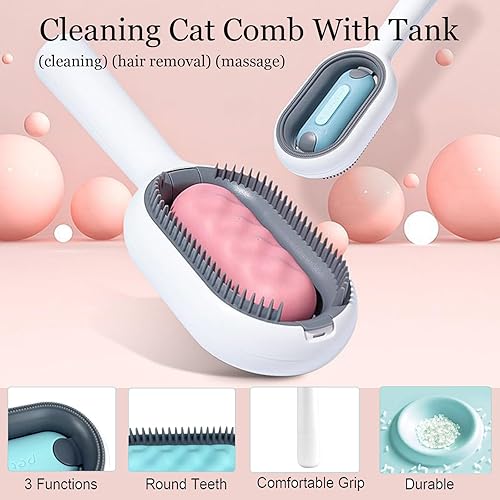 Miniatura 3 de Cepillo para gatos Cepillo de pelo de gato con toallitas de agua Cepillo para gatos para pelar para perros y gatos de pelo largo y corto Masaje y