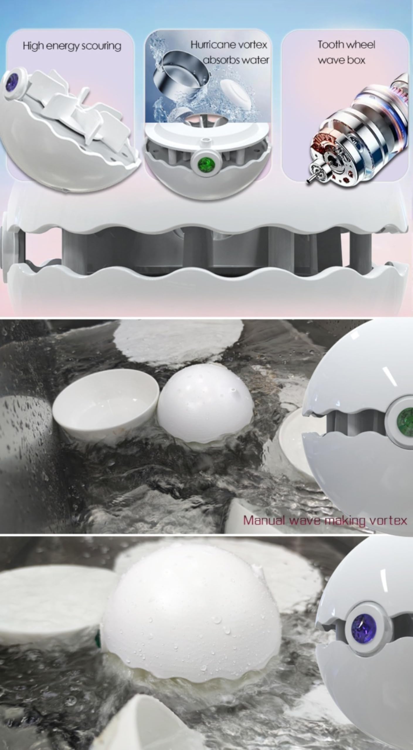 Mini Lave-Vaisselle à Ultrasons Compact, Machine à Laver à Turbine, pour Domicile et Voyage