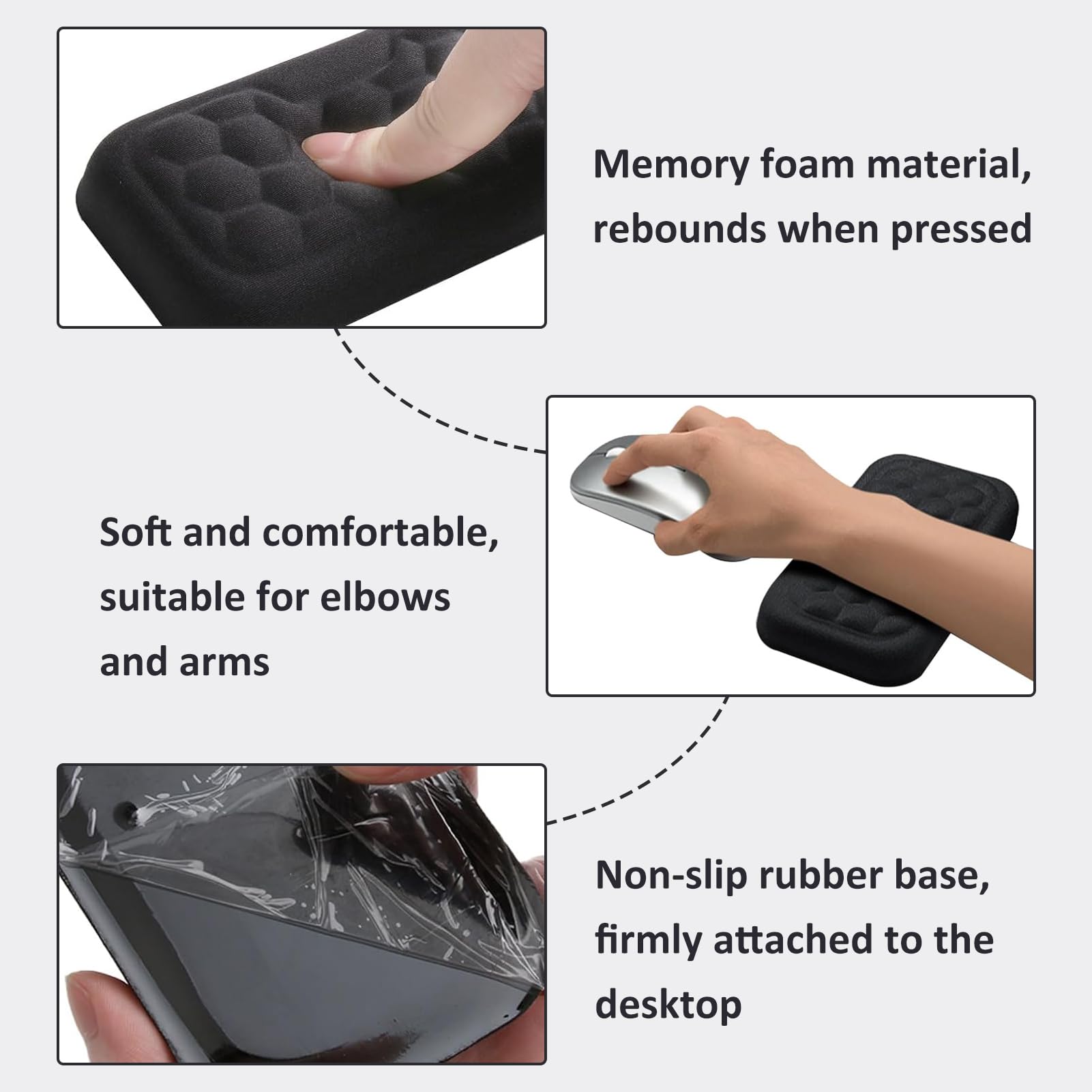 Poggiapolsi Mouse Ergonomico Memory Foam Antiscivolo per Scrivania