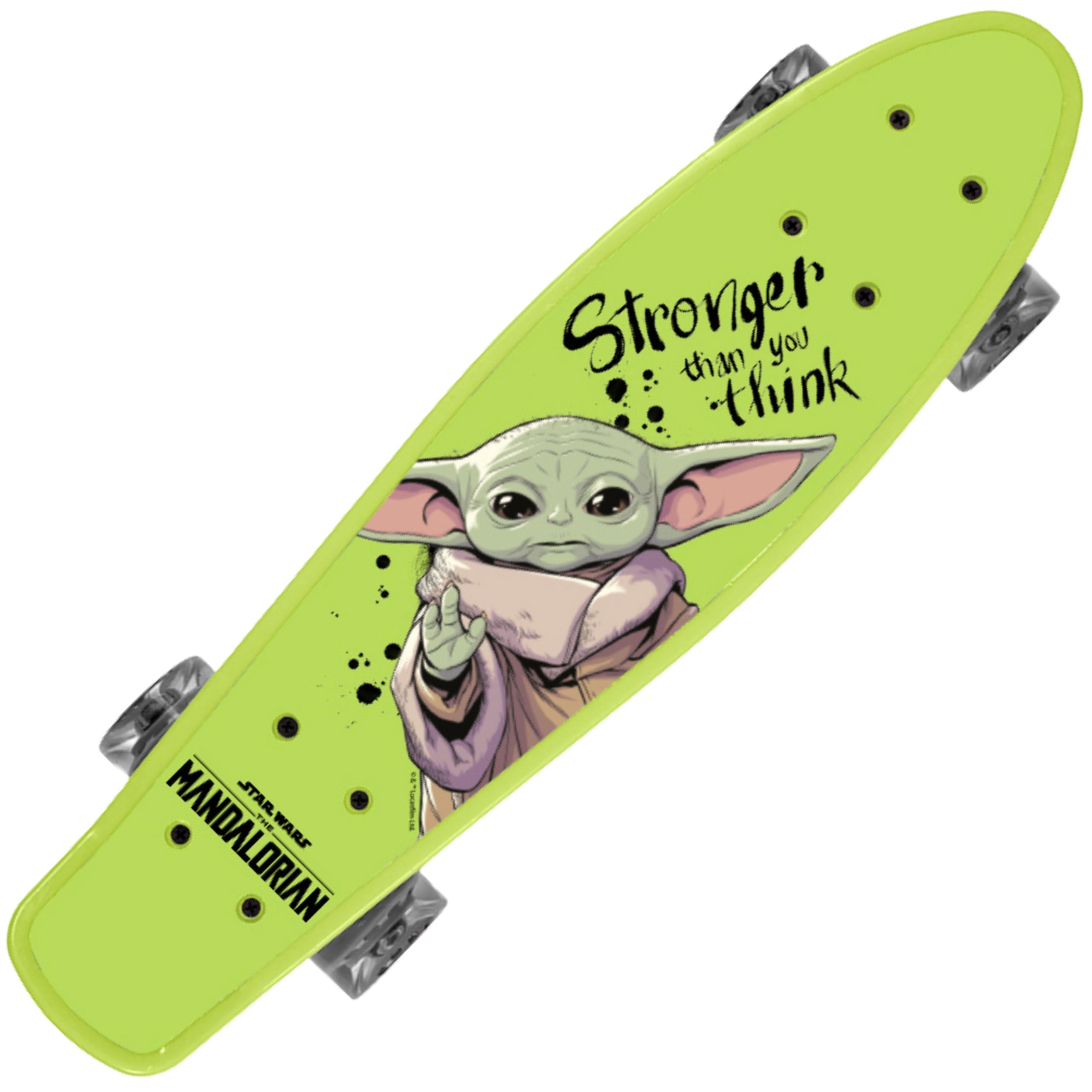 Fish 55 cm skateboard, non-slip deck, lightweight, STABLE from 20 to 50 kg (STAR WARS The Mandalorian GROGU)