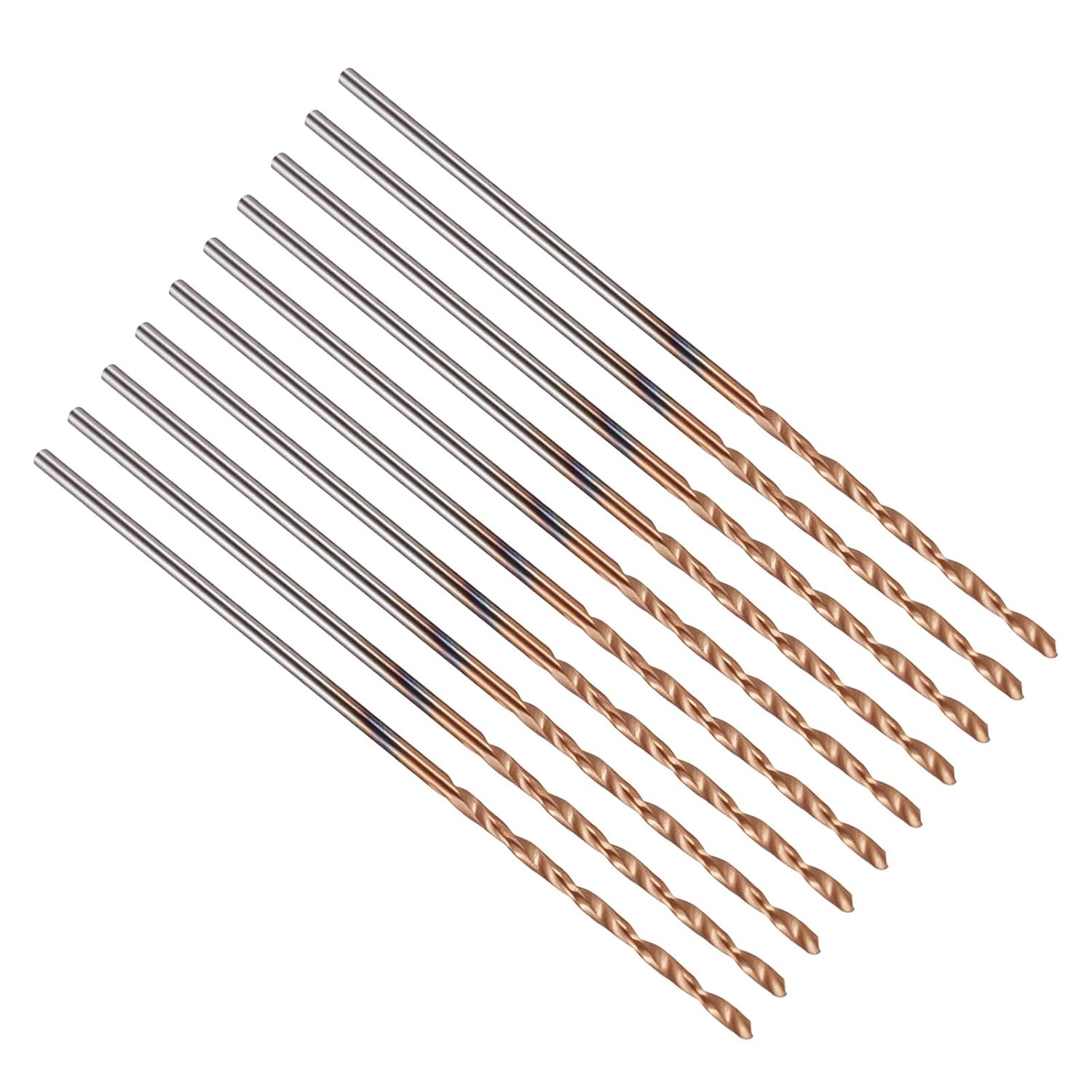 PATIKIL 1mm Drill Bit, Carbide Twist Jobber Bits Straight Shank 130° for Drilling Hard Metal Alloy Steel Stainless Steel Titanium Alloys - 10 Pack