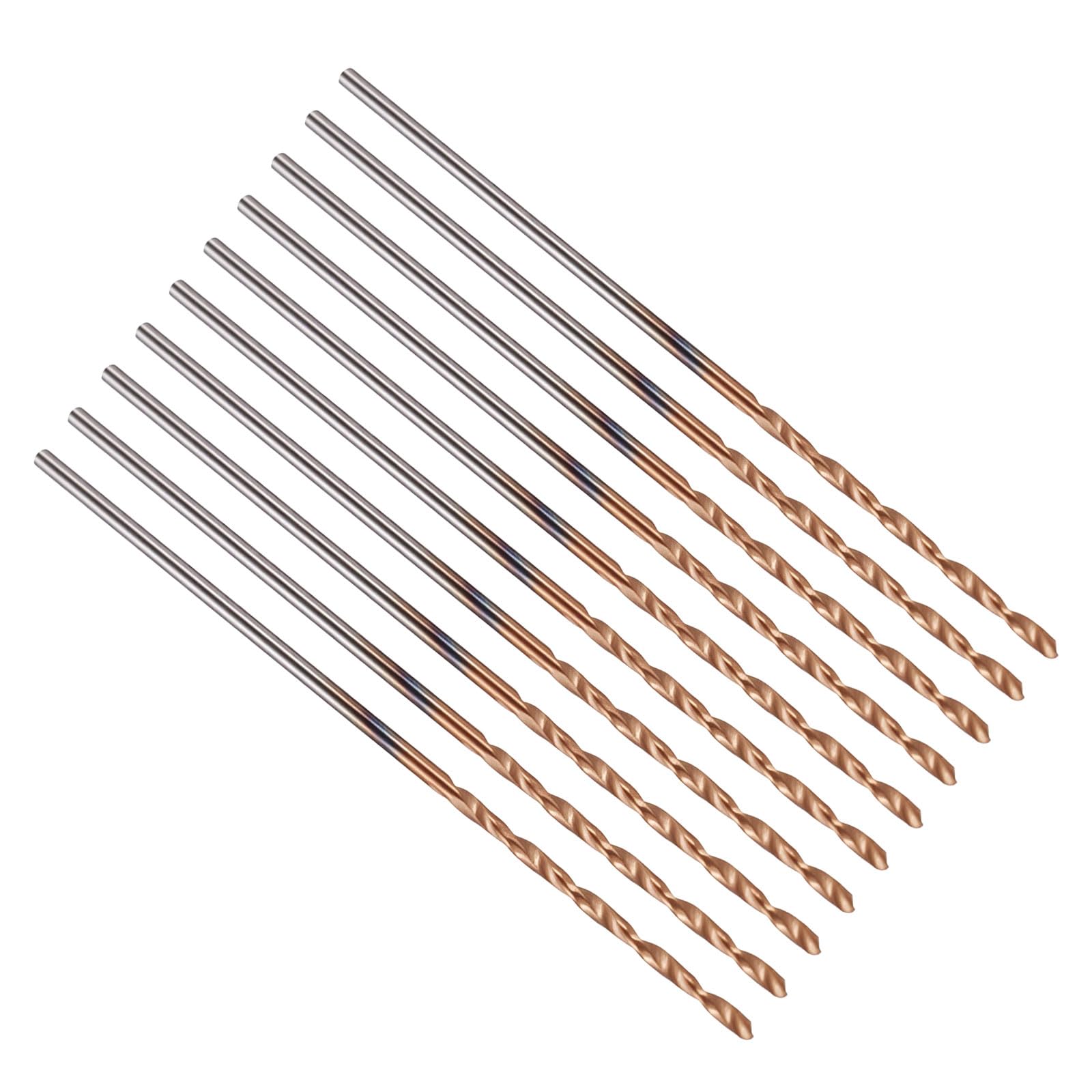PATIKIL 1mm Drill Bit, Carbide Twist Jobber Bits Straight Shank 130° for Drilling Hard Metal Alloy Steel Stainless Steel Titanium Alloys - 10 Pack