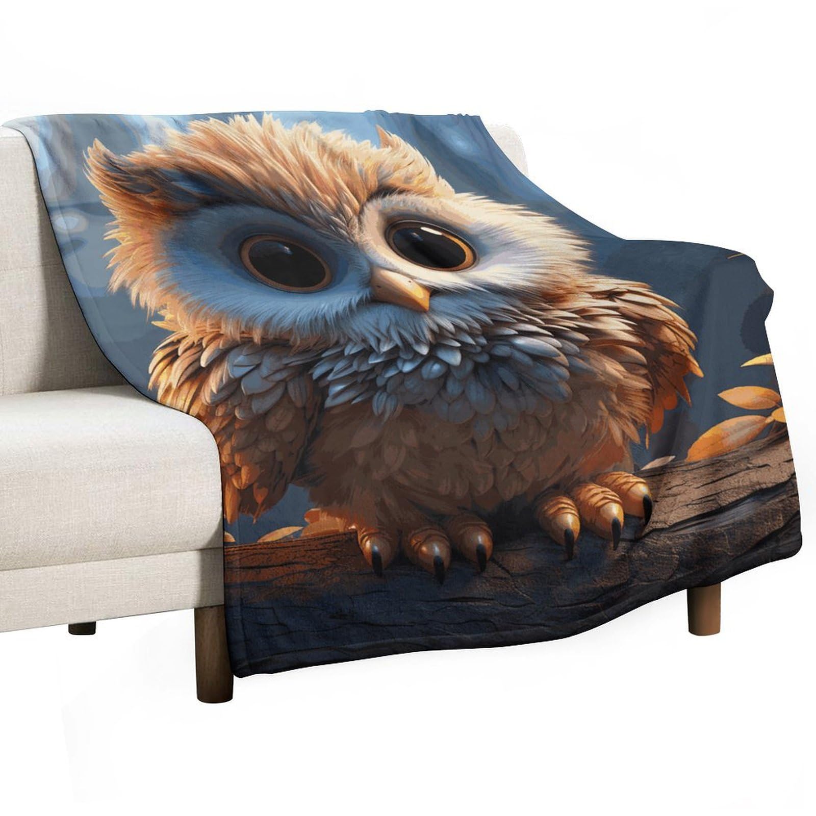 Couverture flanelle douce lit canapé voyage plaid hibou