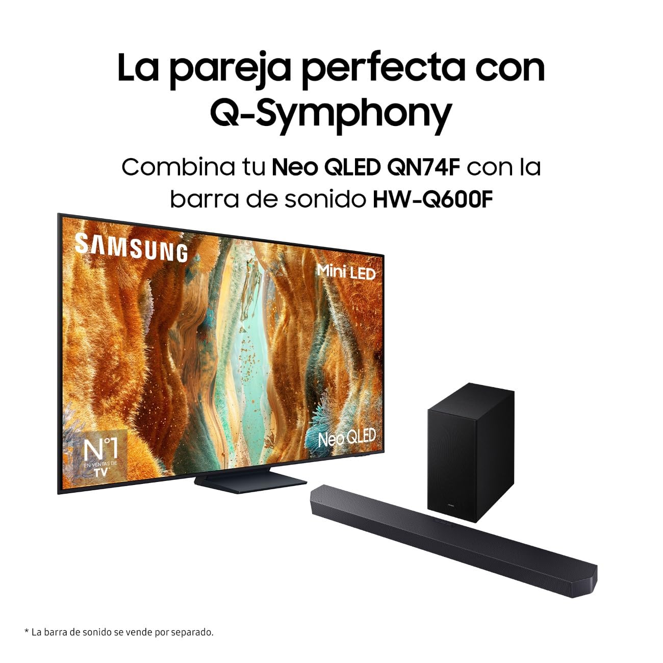 Samsung TV 65 Pulgadas Neo QLED QN74F 4K Mini LED Smart TV con Vision AI, Quantum Matrix Technology Slim y más de 500 Canales
