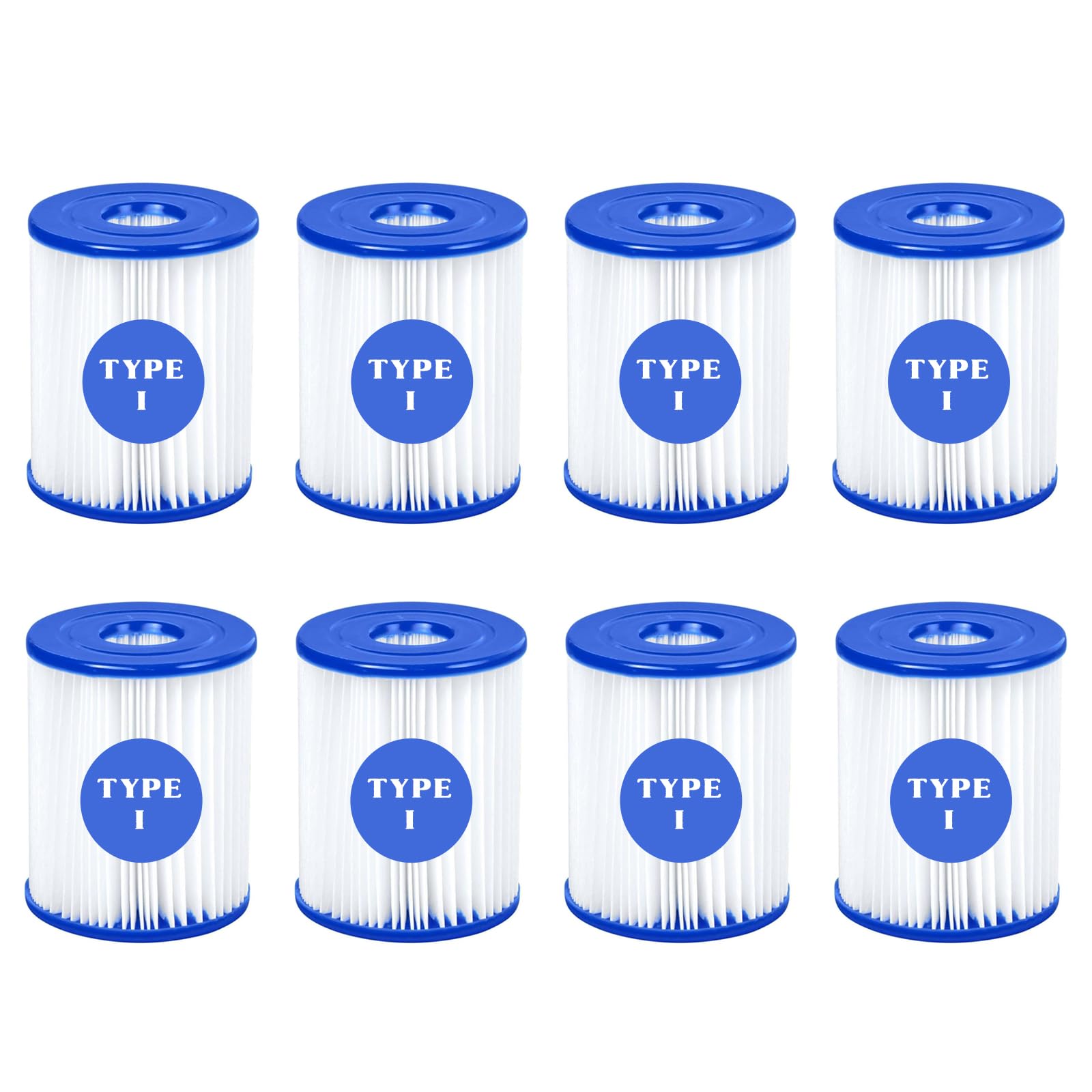 Lot de 8 cartouches filtrantes de type I 58093 pour piscine gonflable Bestway, cartouche filtrante de rechange pour pompe de filtration de 1000 litres par heure, 8,9 x 7,9 cm