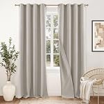 Rideaux occultants YoungsTex pour chambre - Rideaux occultants de 84 po de long, draps de fenêtre en lin texturé isolants thermiques grommet pour salon, 2 panneaux, 52x84 po