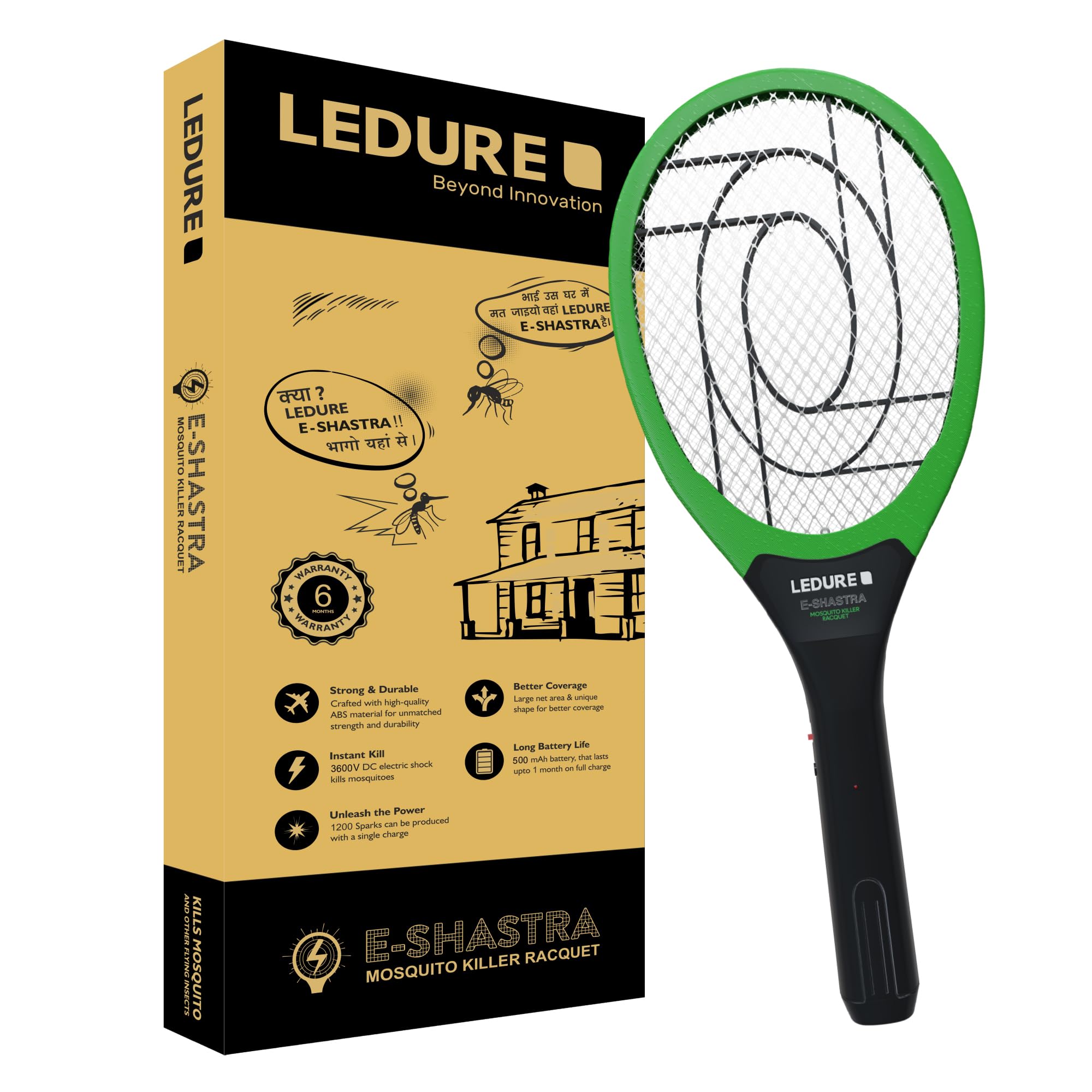 Ledure EShastra Mosquito Racquet, Electric Rechargeable Insect Killer Bat, Shock Proof Racket, 6 Months Warranty (B0D4TQY1QG) Amazon Price History, Amazon Price Tracker