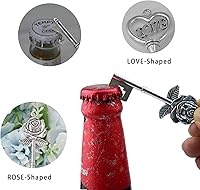 Vista 4 de Makhry Abridor de botellas con llave de esqueleto, recuerdos de boda, 100 piezas, regalo de recuerdo para invitados, con cunas de agradecimiento