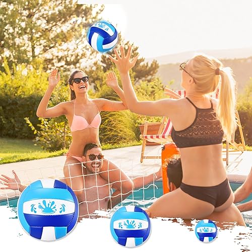 Miniatura 5 de Leitee Balón de voleibol impermeable de 58.5 pulgadas para piscina, voleibol acuático, con cubierta suave y bomba para adolescentes, adultos,