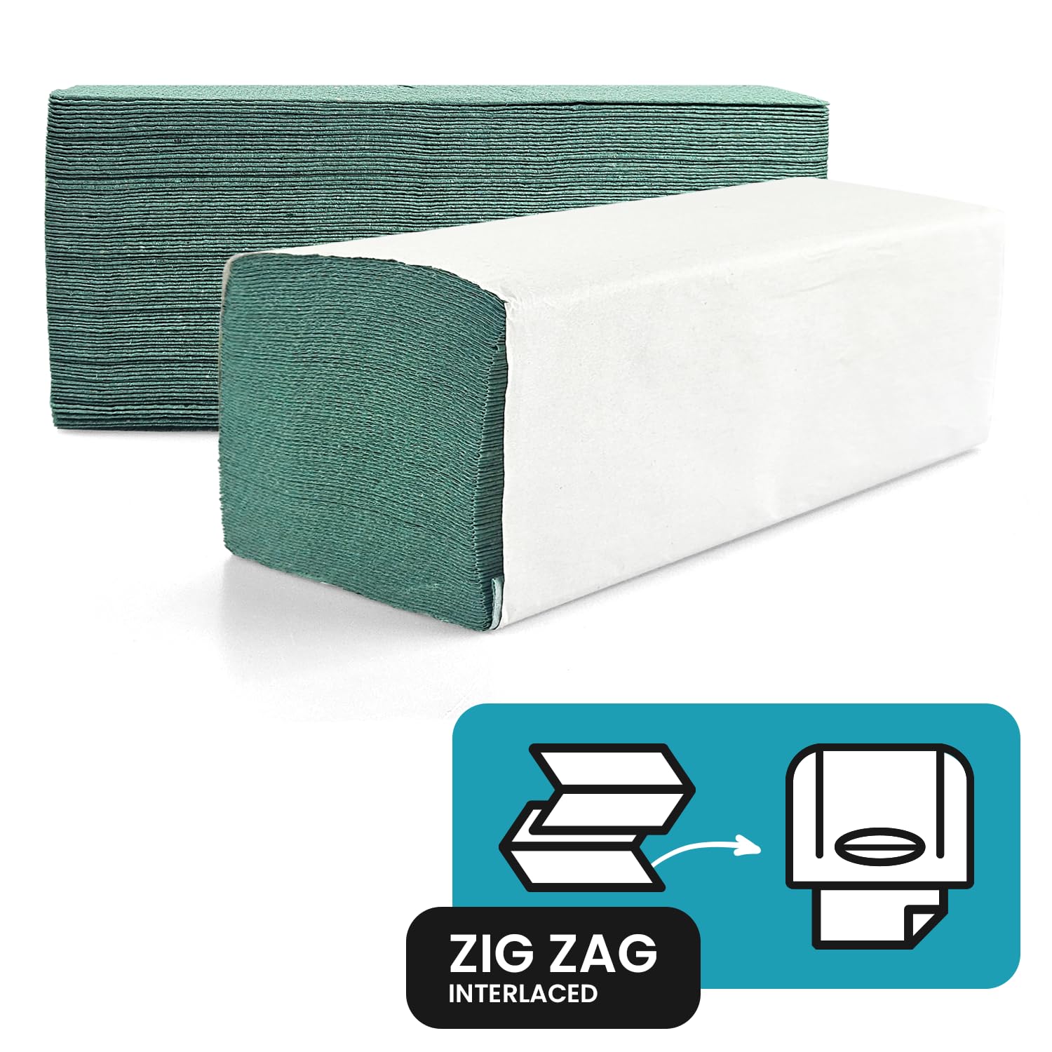Netuno ZZ zygzack 20 x 200 arkuszy, 4000 arkuszy ręczników papierowych do dozownika, ręczniki papierowe zielone, 1-warstwowe, składane ZZ naturalne do kuchni, delikatne czyszczenie rąk
