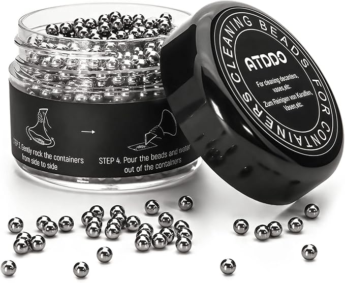 1000 Perline Acciaio Inox 3mm ATDDO - Per Pulizia Bottiglie, Decanter, Vasetti Stretti - Foto 5