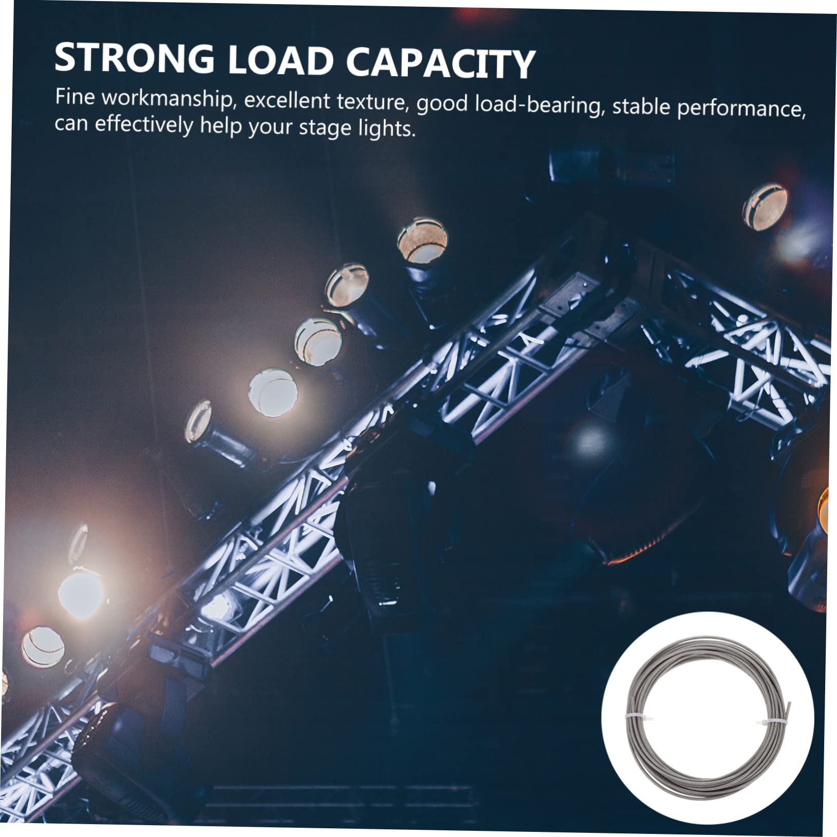 NAMOARLY 1 Roll Rubber Coated Wire Rope Light Accessories Hanging Rope Lamps Safety Cable Lights Safety Cable Load Duty Cable for Lamp Wire Rope Cable Lanyard Safety Rope PVC