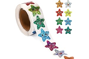 Enticing 500-Pack Star Smile Stickers for Kids' Delight