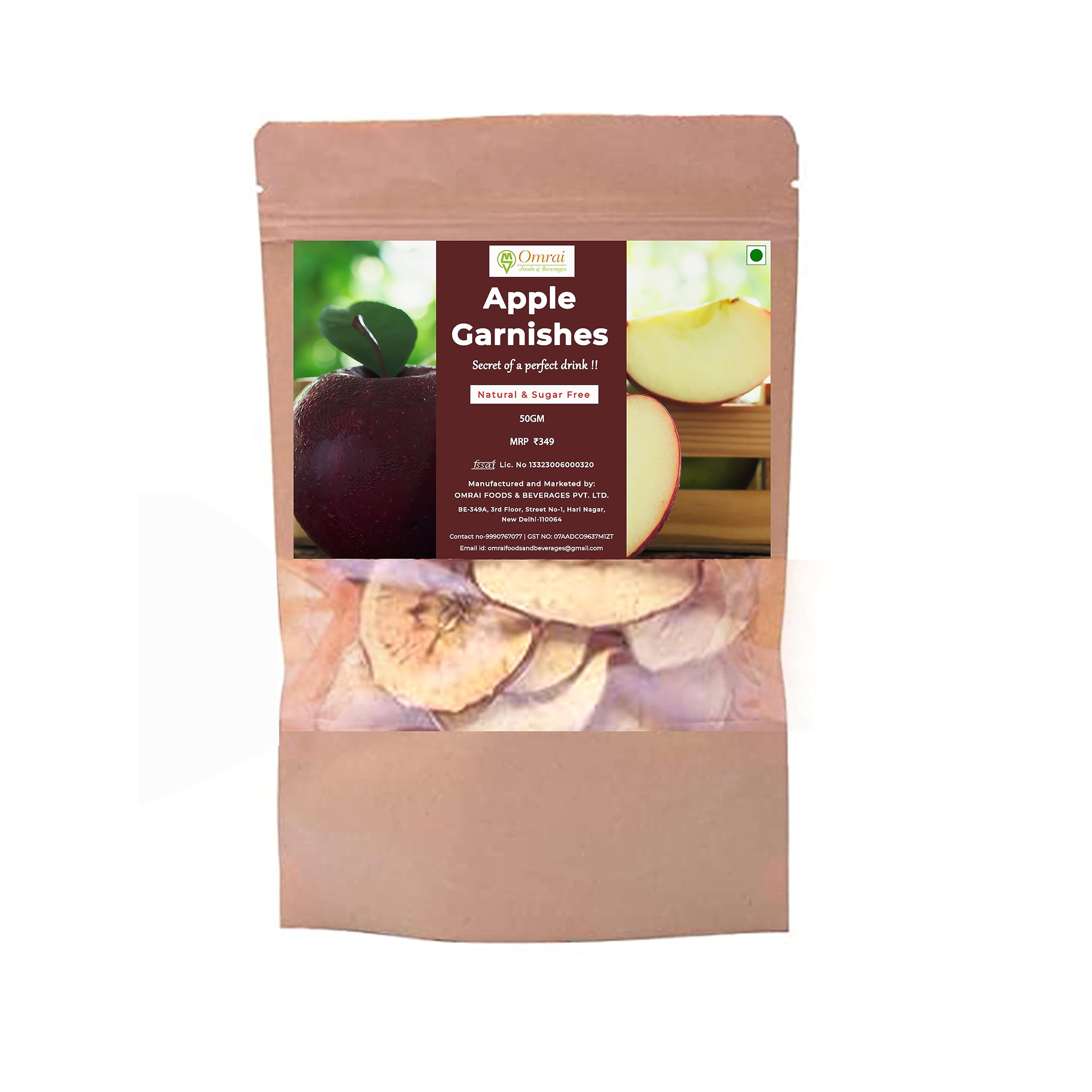 Omrai Foods Dehydrated Apple Fruit Slice Garnishes 50GM | For Infused Drinks | Cocktail & Mocktail | Detox Water | Tea | Snacks and munching | Vegan | Gluten Free, Air Dried | No Sugar and 100% Natural | (Pack of 1) (B0CFHWFNGF) Amazon Price History, Amazon Price Tracker
