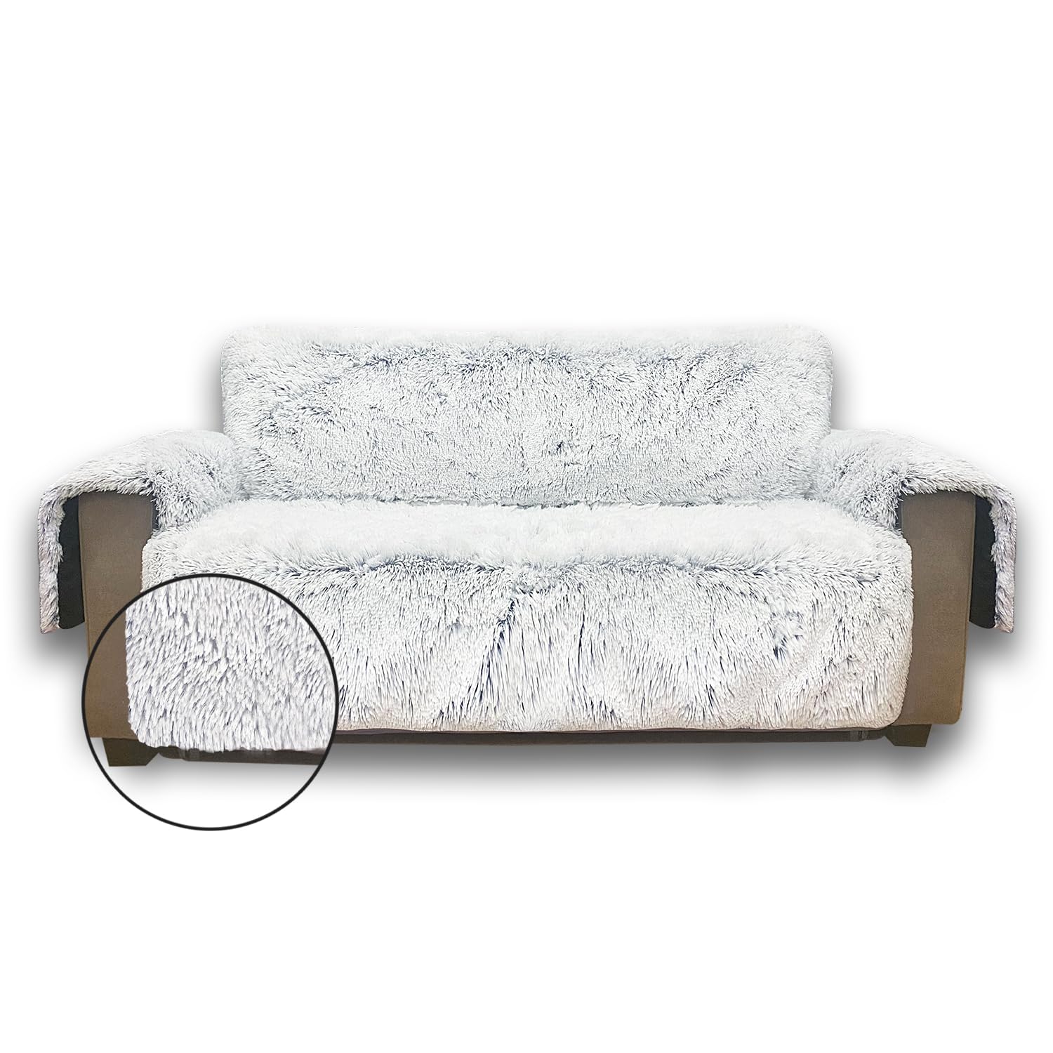 Snugglesinto Plush Couch Cover for Sofa and Furniture, Water Resistant Slipcover, Non-Slip, Easy-to-Install, Prefect for Kids,Dogs,Cats.(Oversized Loveseat, Magic Gray)