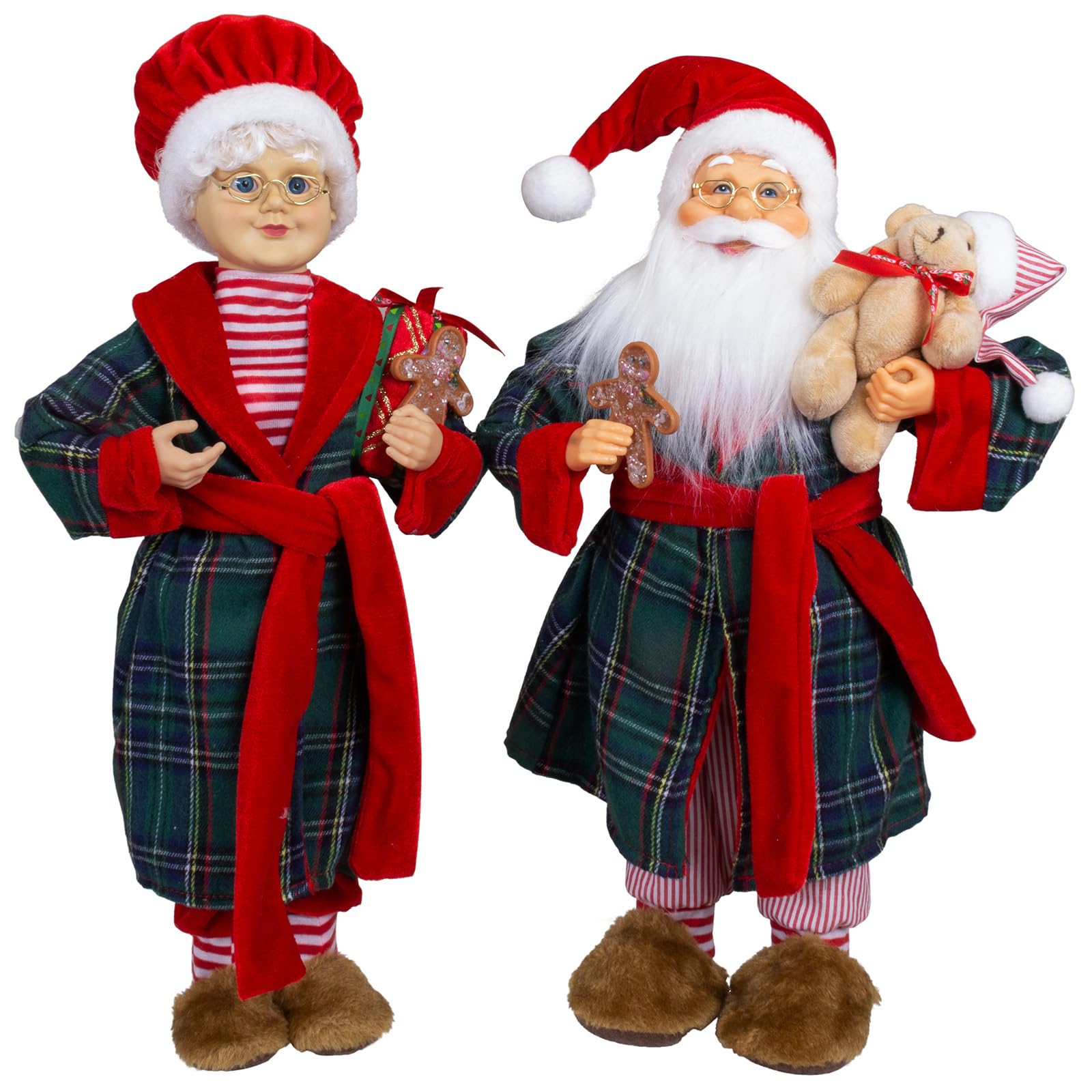 Mr. und Mrs. Santa 45cm stehend 2 Stück Weihnachtsfrau und Weihnachtsmann rot