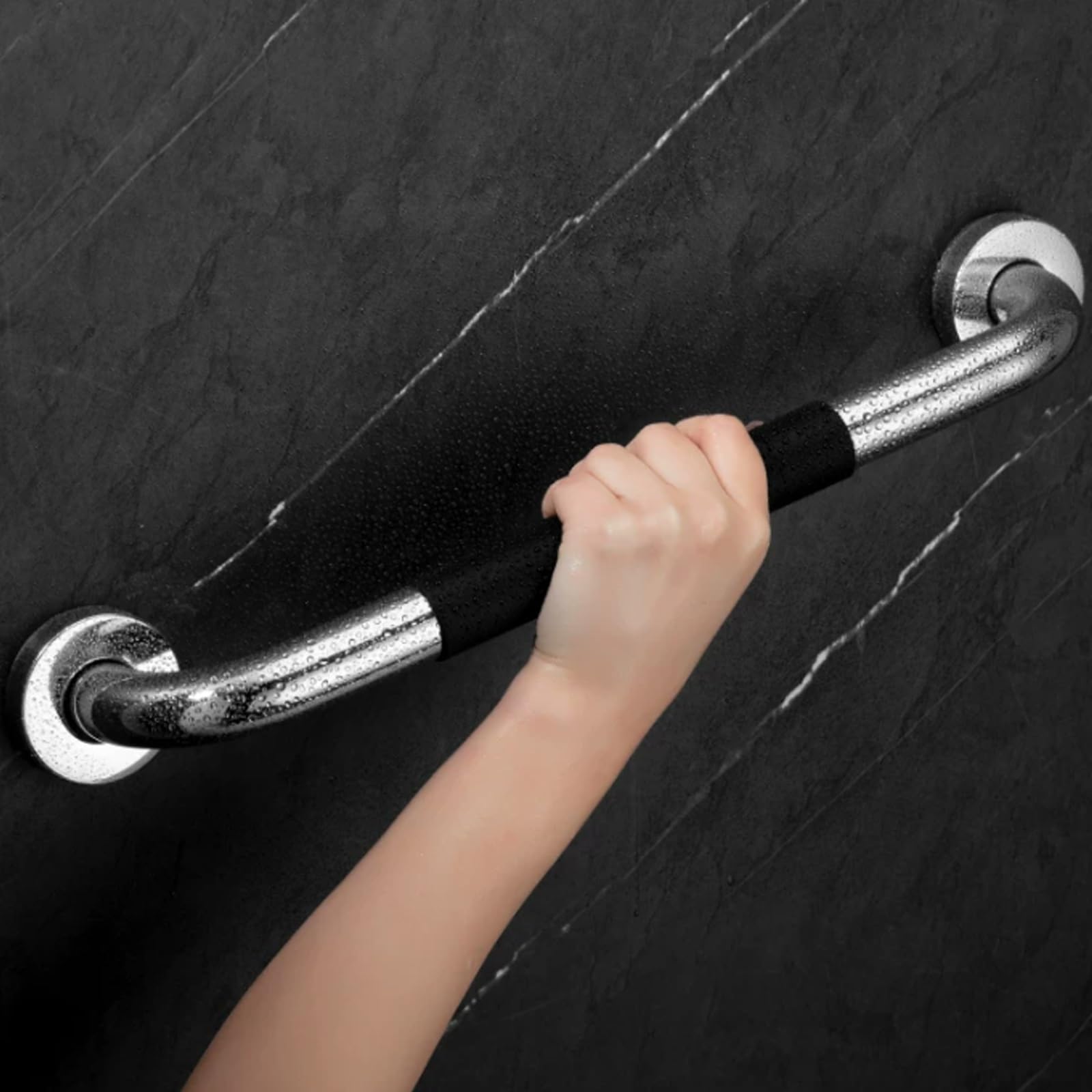 Paquete De 2 Barras De Apoyo Antideslizantes para Ducha, Pasamanos para Personas Mayores, Asa De Equilibrio para Inodoro Y Bañera(40cm)