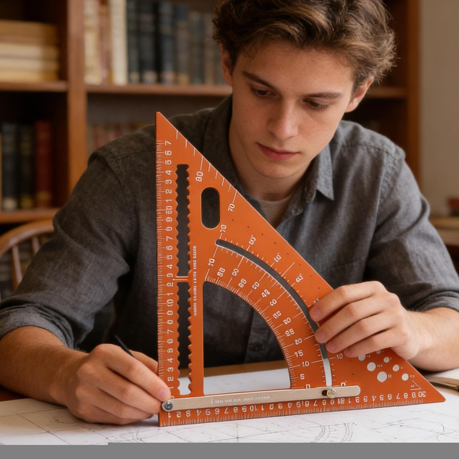 Équerre De Menuisier Outil Règle Triangulaire de Mesure avec Angle Réglable