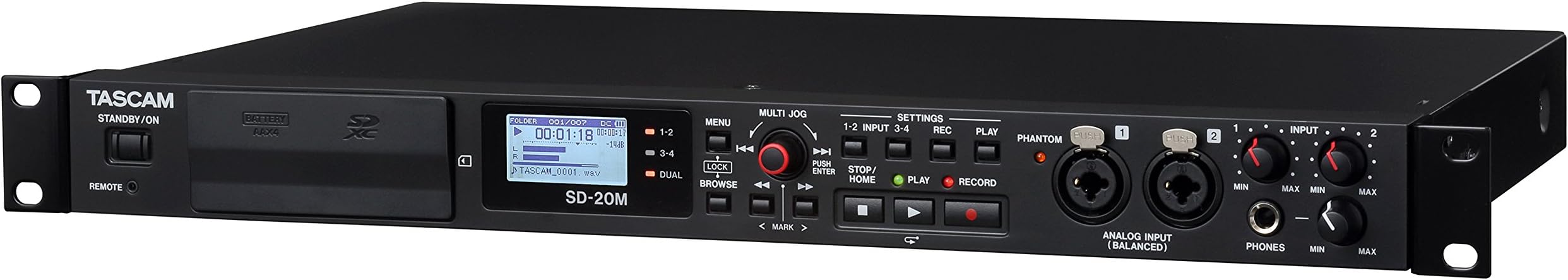 Tascam SD-20M Solid State Recorder wih XLR Mic Inputs