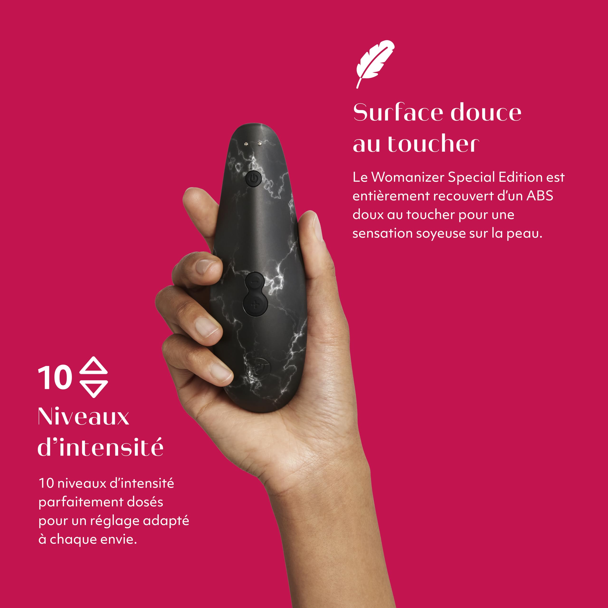 Womanizer Special Edition Sex toy aspirant femme Pleasure Air | Suceur de clitoris 10 niveaux intensité | Stimulateur clitoridien | Waterproof, Rechargeable | Black Marble