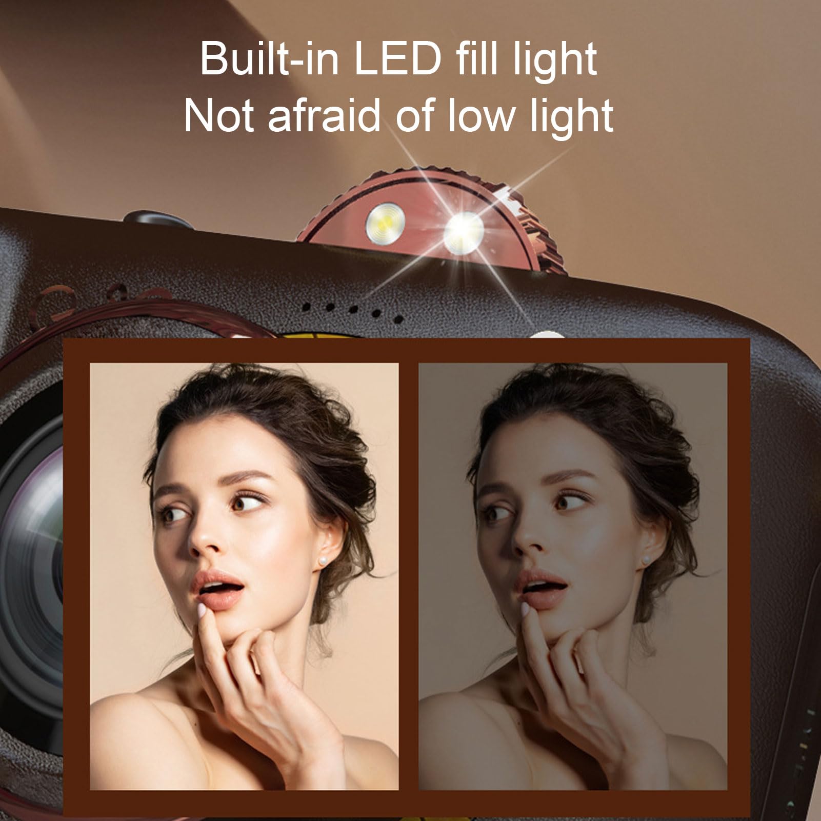 Fotocamera Digitale retrò, Fotocamera per Vlogging 5K da 96MP con Schermo IPS HD 3,5, Videocamera WiFi con Zoom 50X, Visione Notturna, Messa a Fuoco Manuale,Batteria da 2500 MAh