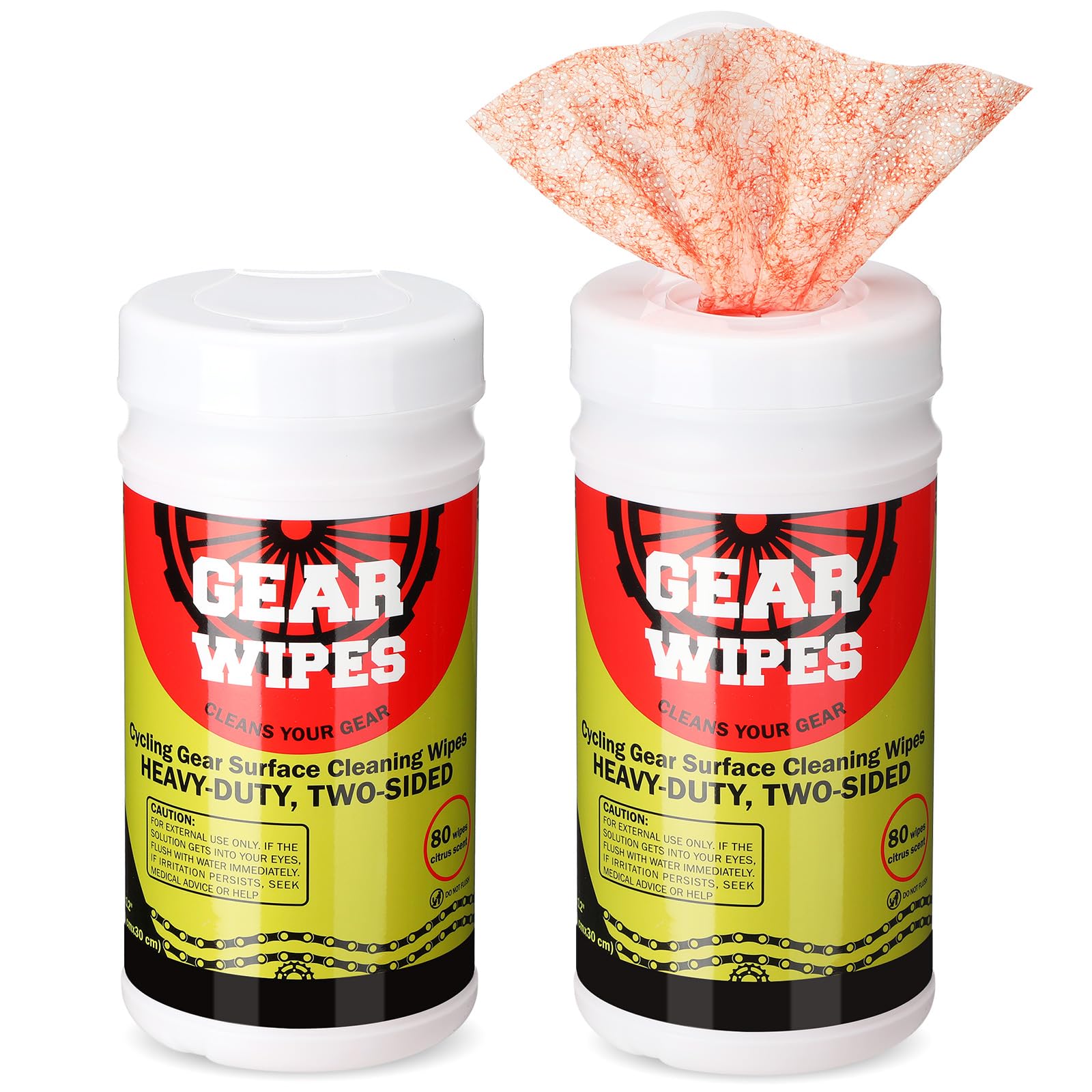 Nuanchu 2 Pack Bike Gear Cleaner Wipes 160 Count 8x12-inch Citrus Degreaser