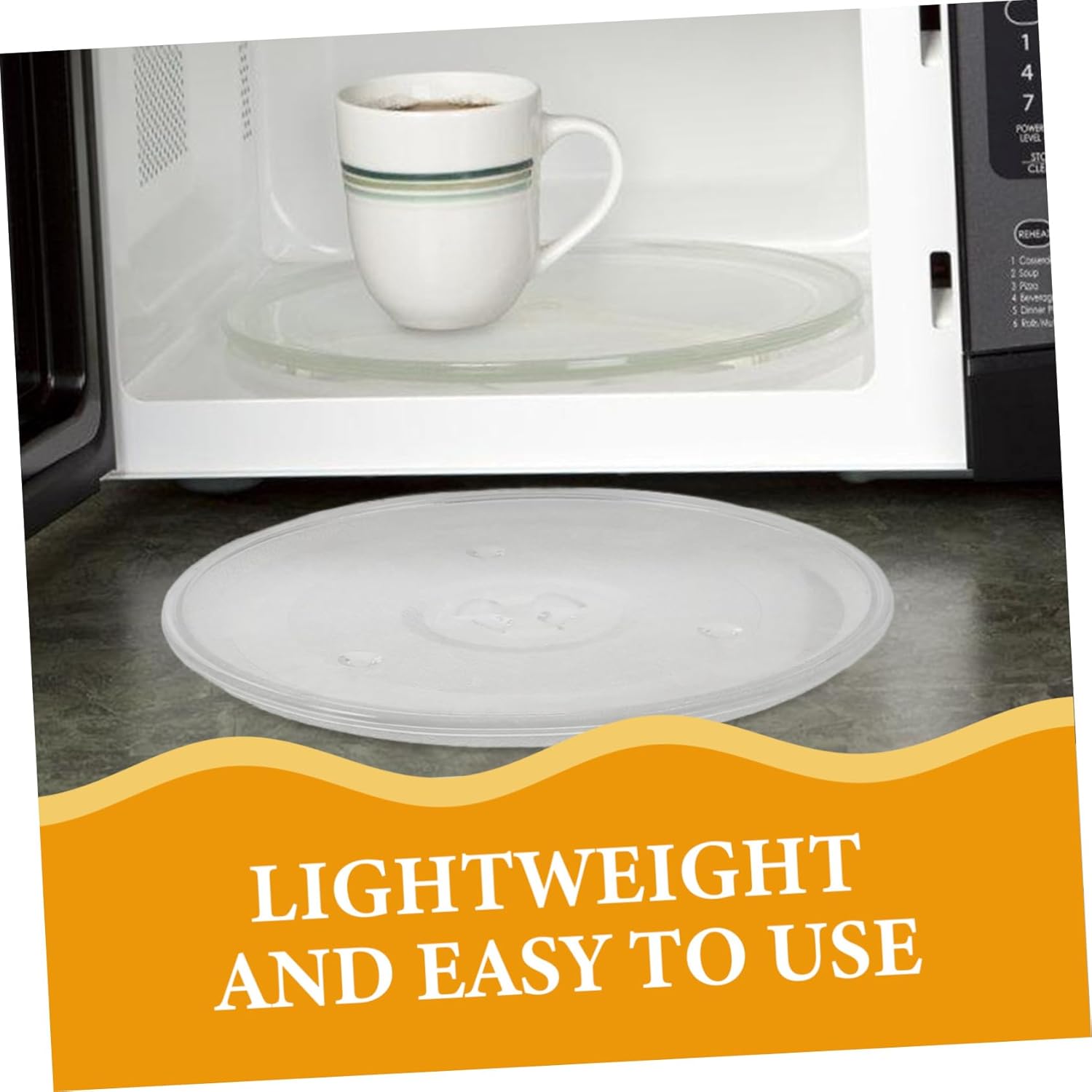 2pcs Microwave Glass Turntable Plate Replacement Heat Resistant Tray for Even Cooking Compatible with Microwave Models Easy to Clean Durable Glass Design