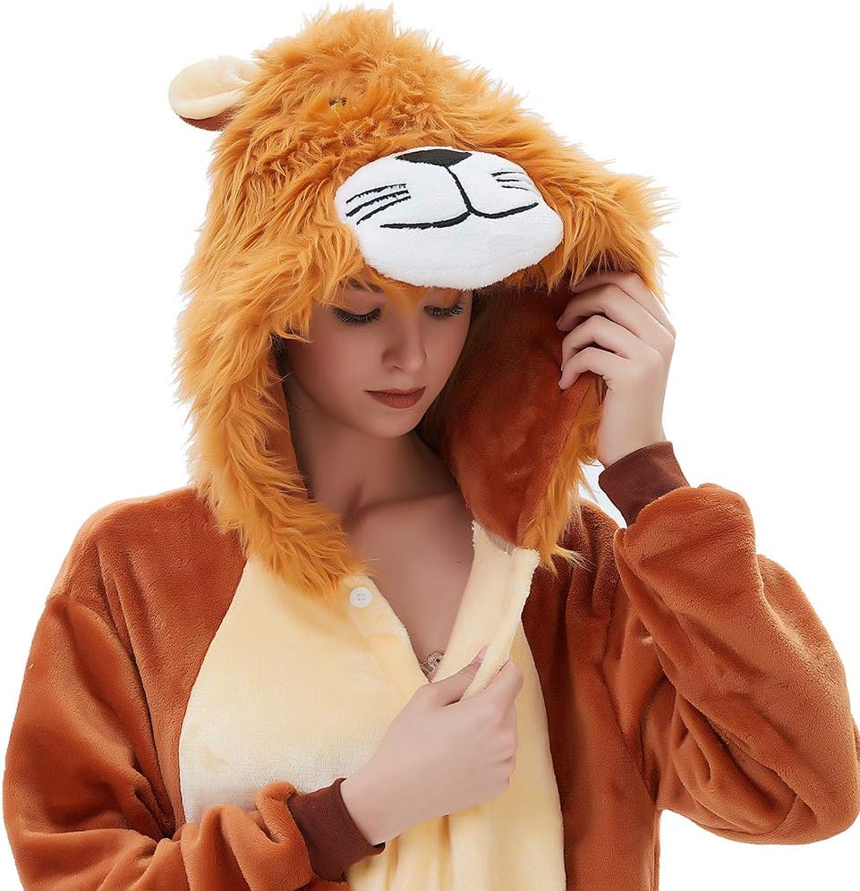 ABENCA Fleece Unicorn Onesie Pajamas for Women Adult Cartoon Animal Christmas Halloween Cosplay Onepiece Costume