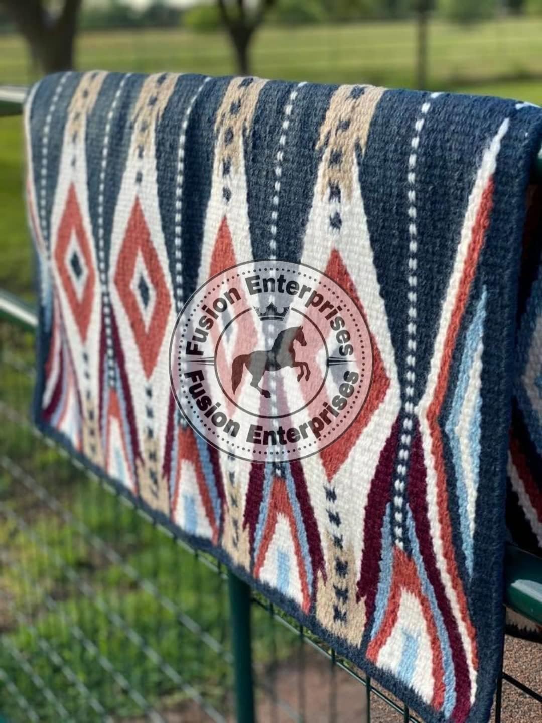 Handmade Western Ranch Saddle Blanket | Genuine New Zealand Wool Pad | Custom Equestrian Gear AM-515