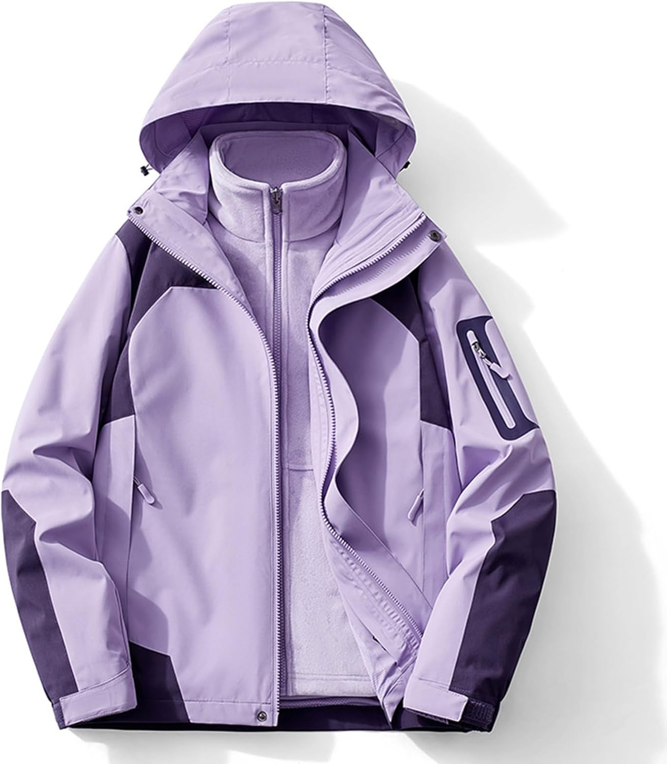 Women's Ski Jacket Waterproof 3 in 1 Winter Coat Outerwear with Fleece Inner Warm Windproof for Snow Outdoor Hiking