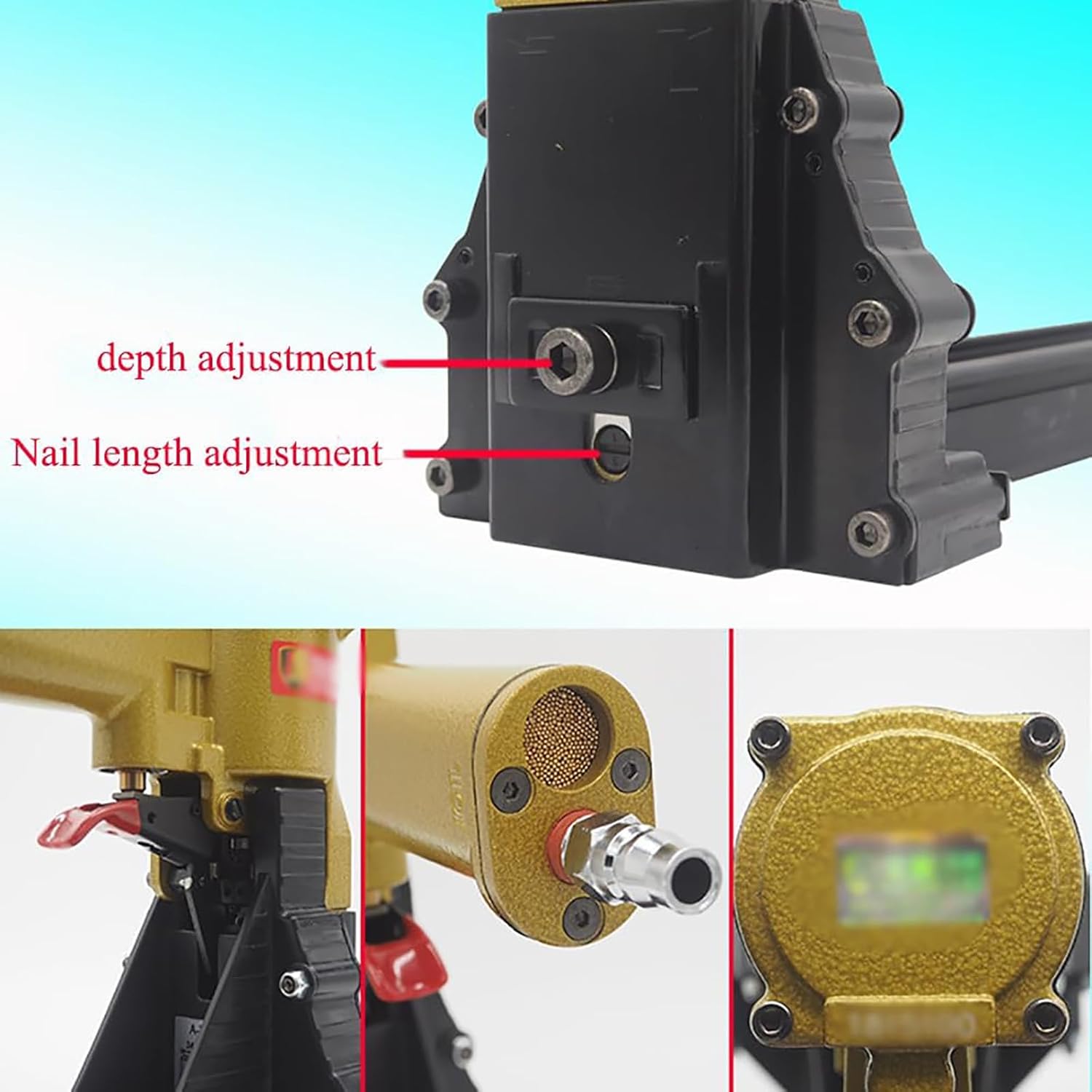 Pneumatic Carton Stapler, Cardboard Box Stapler, for Nail Length 15mm/18mm(Does Not Contain)/Speed Up Work Efficiency
