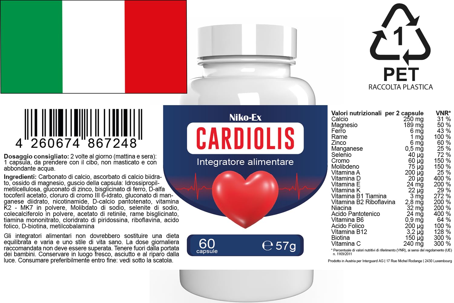 Cardiolis Forte - 180 Cápsulas (3x 60 Cápsulas), Paquete de 3