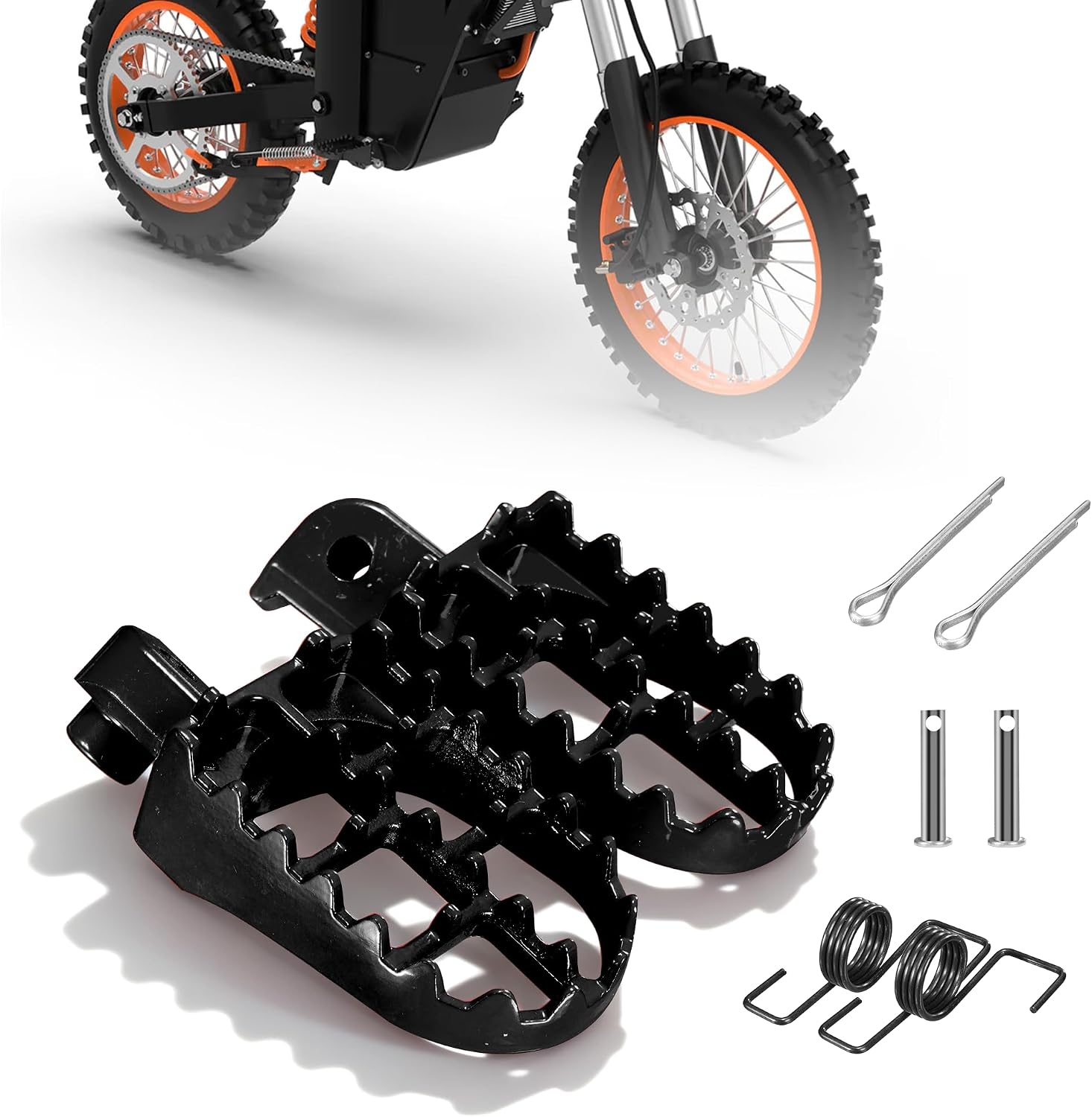 Dirt Bike Foot Pegs for Tuttio Soleil01, Aluminum E-bike Pedals for Coleman Minibike CT200U/CT200U-EX/BT200X/CT200U-EXR, Electric Bike Accessories Replacement Parts for Tutti, Black