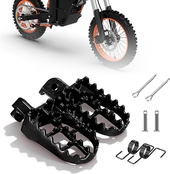 Dirt Bike Foot Pegs for Tuttio Soleil01, Aluminum E-bike Pedals for Coleman Minibike CT200U/CT200U-EX/BT200X/CT200U-EXR, Electric Bike Accessories Replacement Parts for Tutti, Black