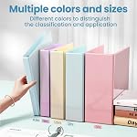 SUNEE 3 Beurre à anneaux 1 Anneau D de pouce, vue claire Binder Trois anneaux sans PVC (Fit 8,5x11 pouces) pour fournitures scolaires ou de bureau, bleu pastel, paquet de 1