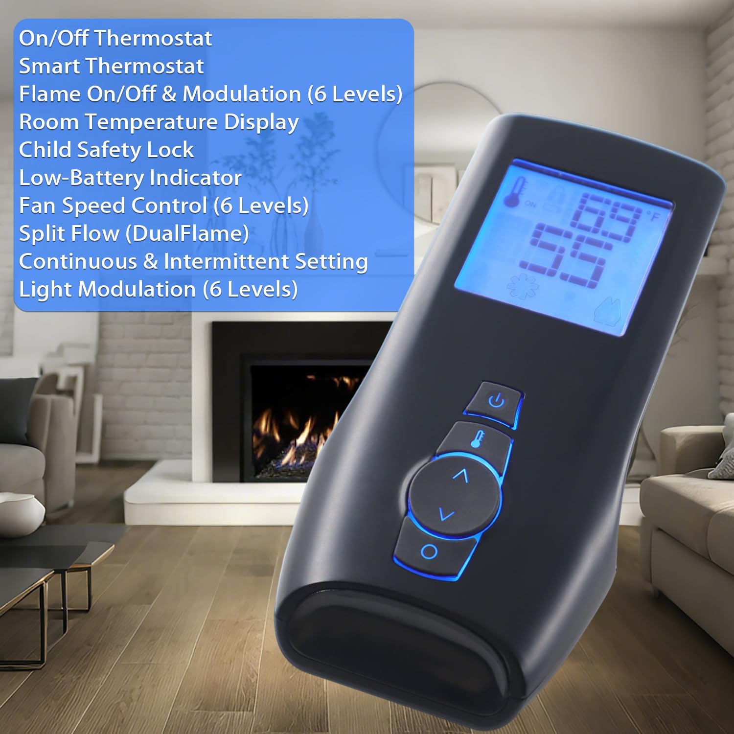 0.584.040 Fireplace Remote Transmitter GTMFSLA Series Compatible with SIT Proflame 2 IFC Fully Loaded Control Module - Designed to Control All pre-Programmed Features of Proflame 2