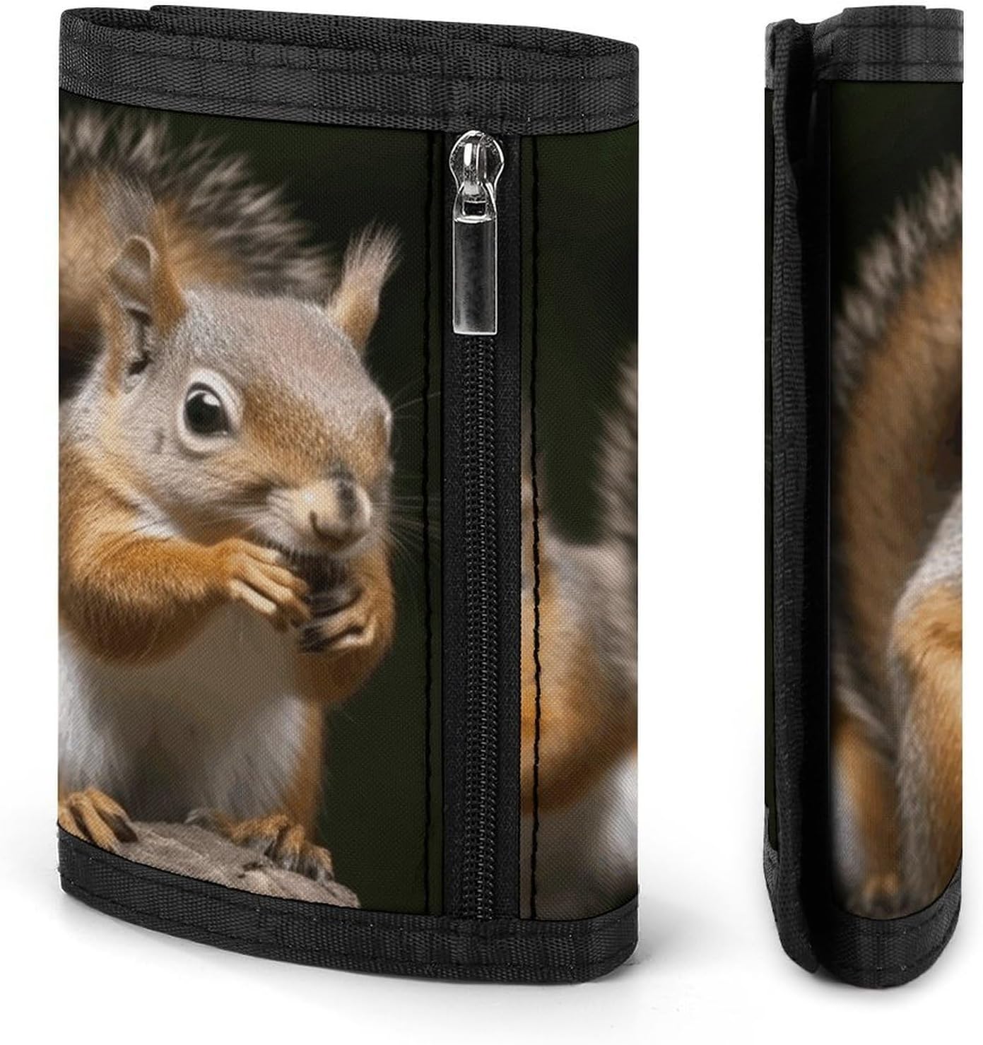 Squirrel Animal Trifold Wallet for Men, Slim Money Clip image 3