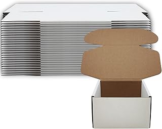 5 x 5 x 3 inch Shipping Boxes Set of 25， White Corrugated Cardboard Box Mailer Boxes for Packaging Small Business Shipping，Mailing Boxes Bulk for Birthday Wedding Party Book Literature Gift Giving