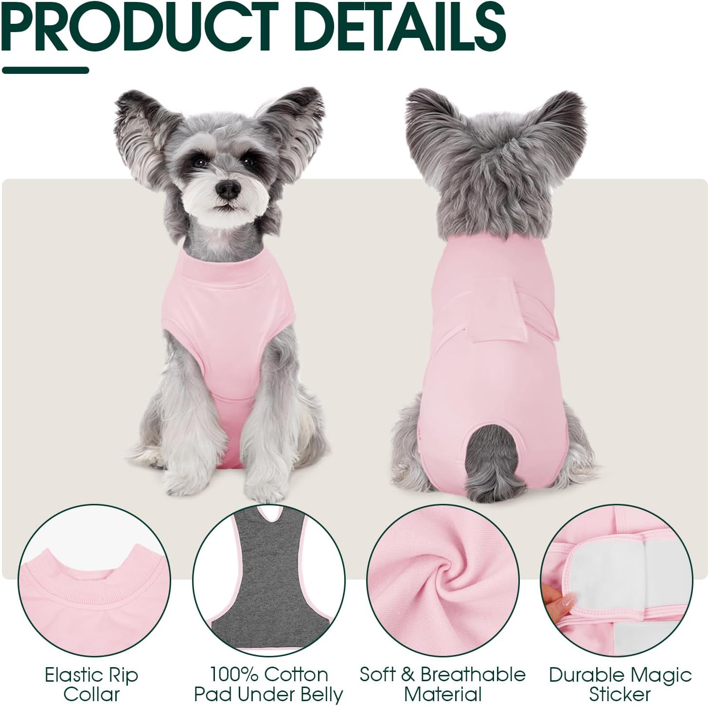 Kuoser Dog Surgery Suit Female Spay, Dog Recovery Suit Male Neuter