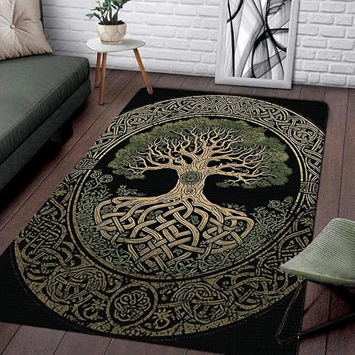 Miniatura 6 de Vikings Rug - Alfombra vikinga, alfombra vikinga, alfombra de piso vikingos, alfombra de microfibra para el baño, alfombra de área de árbol de la