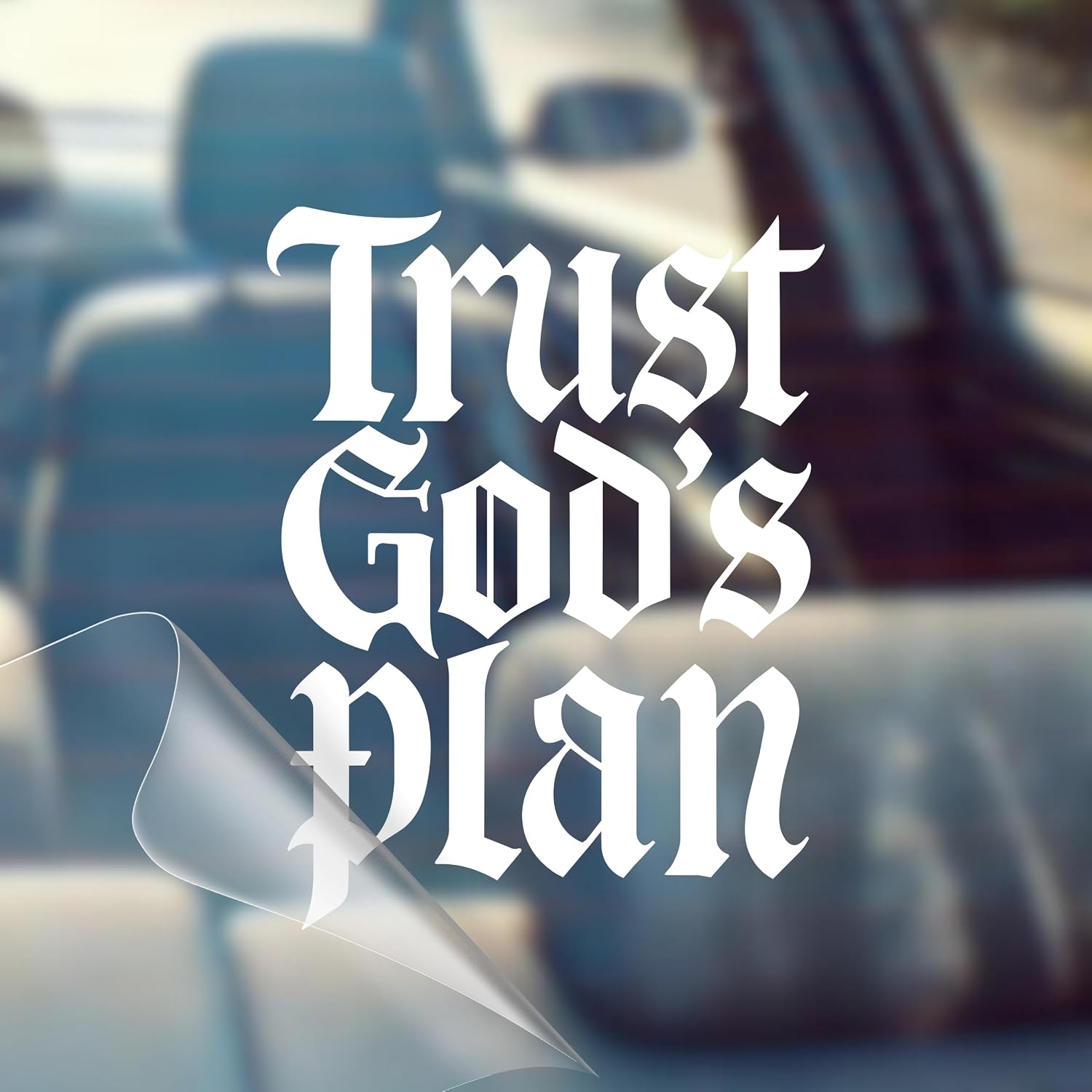 Trust God's Plan - Made in The USA Decal Christian Jesus Cross Car Vinyl Transfer Bumper Sticker for Car, Wall, Window, Vehicle, Weather Resistant, Viral