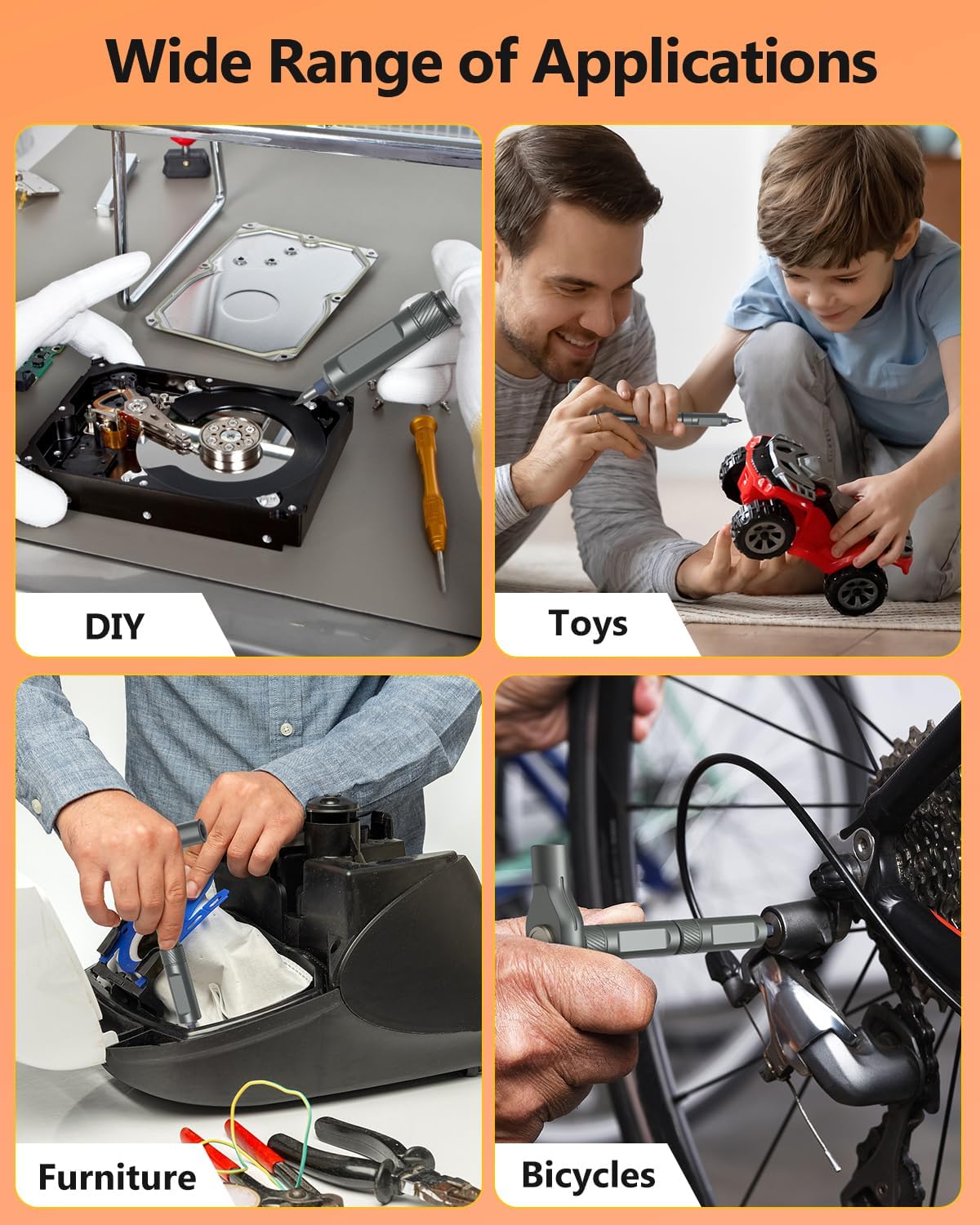 AMIR 42 in 1 Ratchet Screwdriver Kit (Orange+Grey)