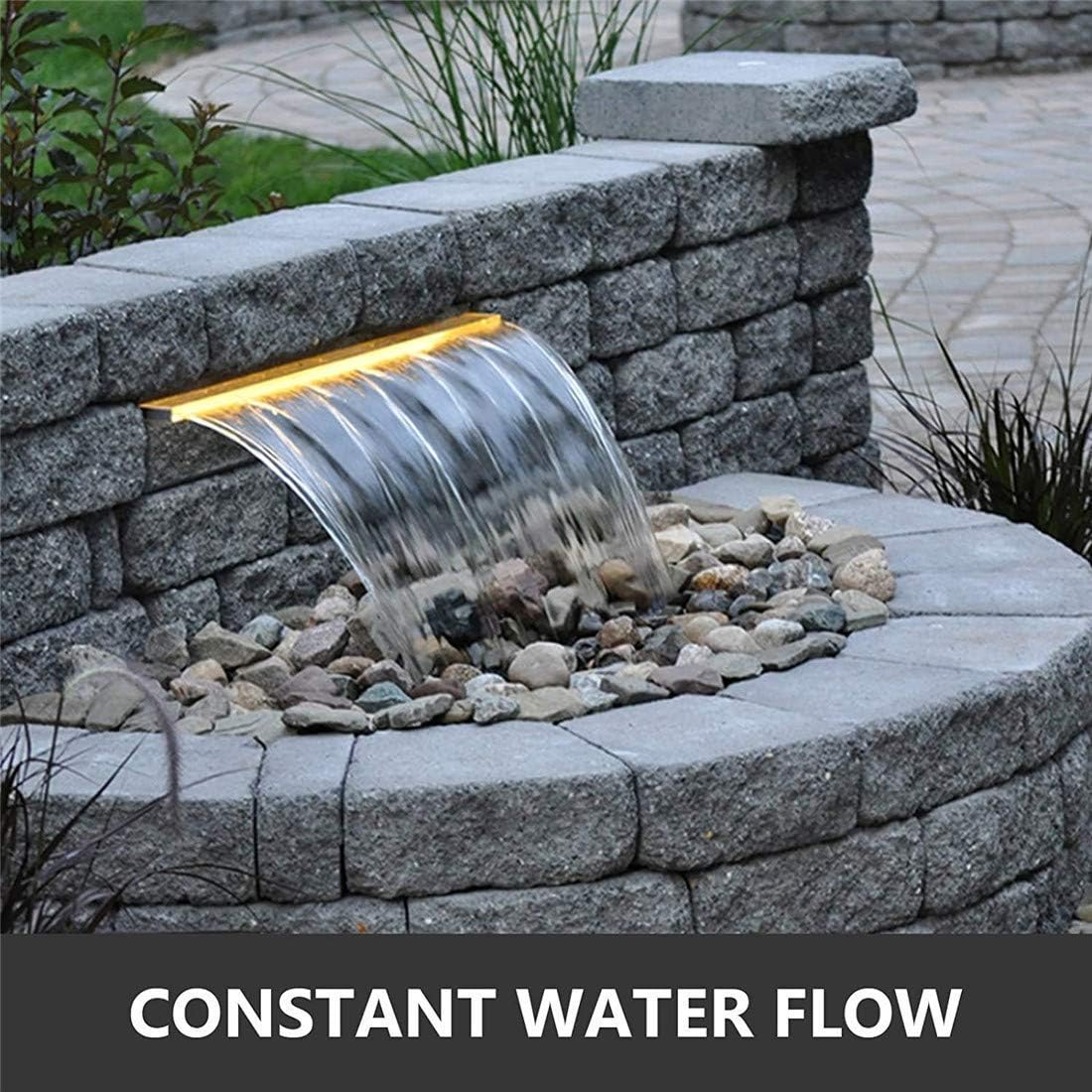 Rectangular Pond Fountain Stainless Steel Garden Outdoor in Ground Pools Waterfalls Sheer Fountain Garden (300L
